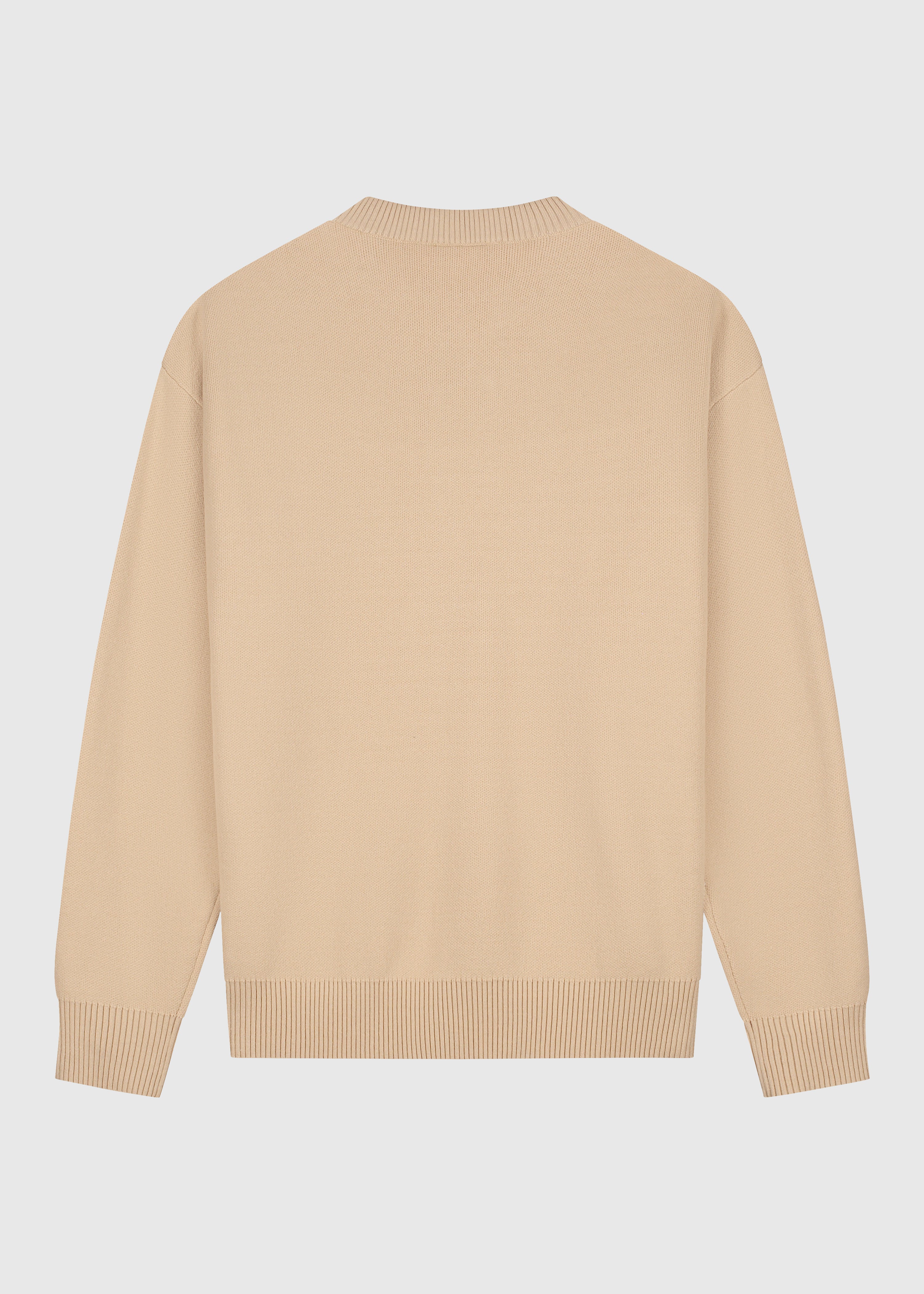 Heavy Logo Knit Crewneck - Sand