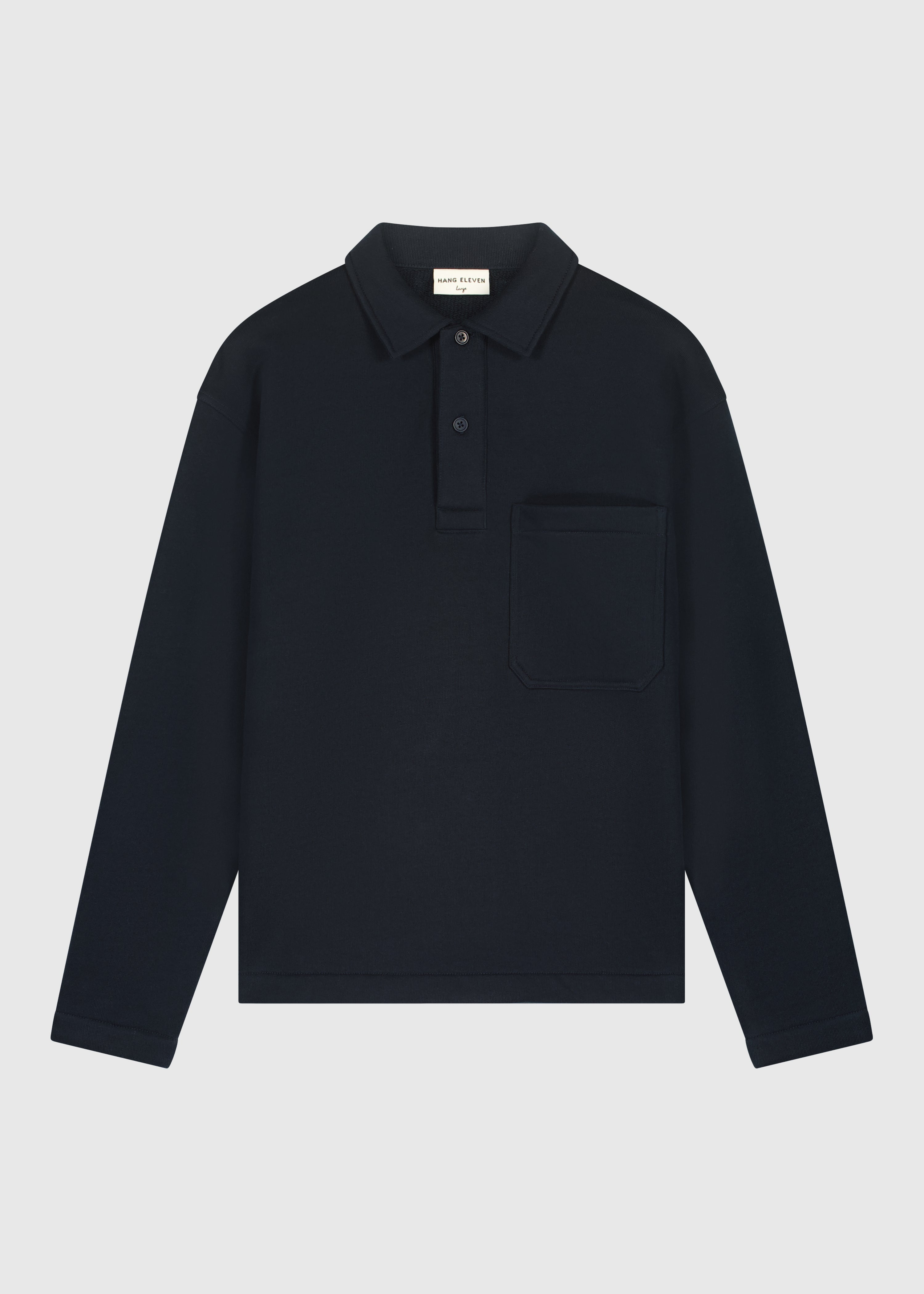 Heavy Polo Longsleeve - Navy Blue