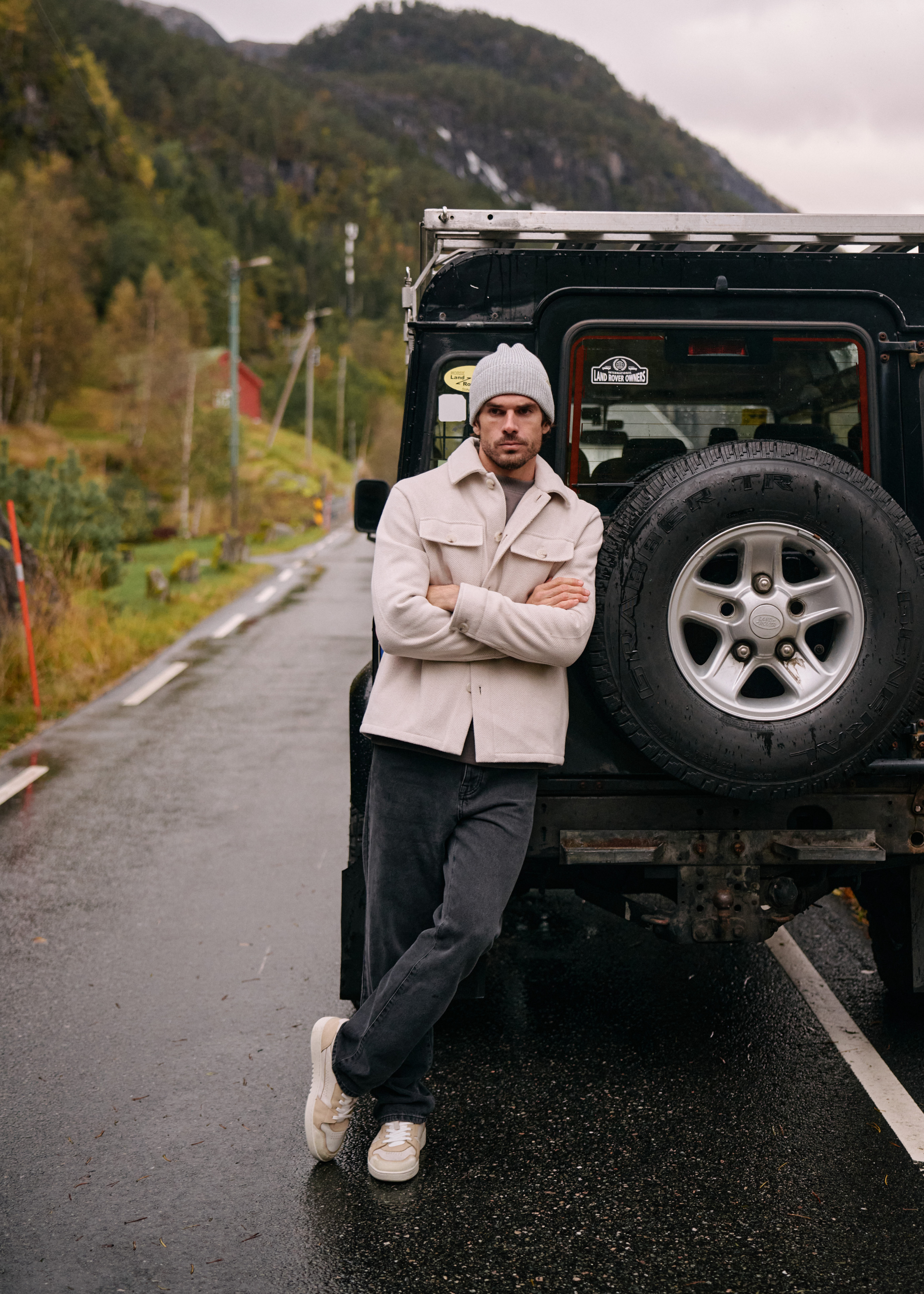 Herringbone Overshirt - Light Sand