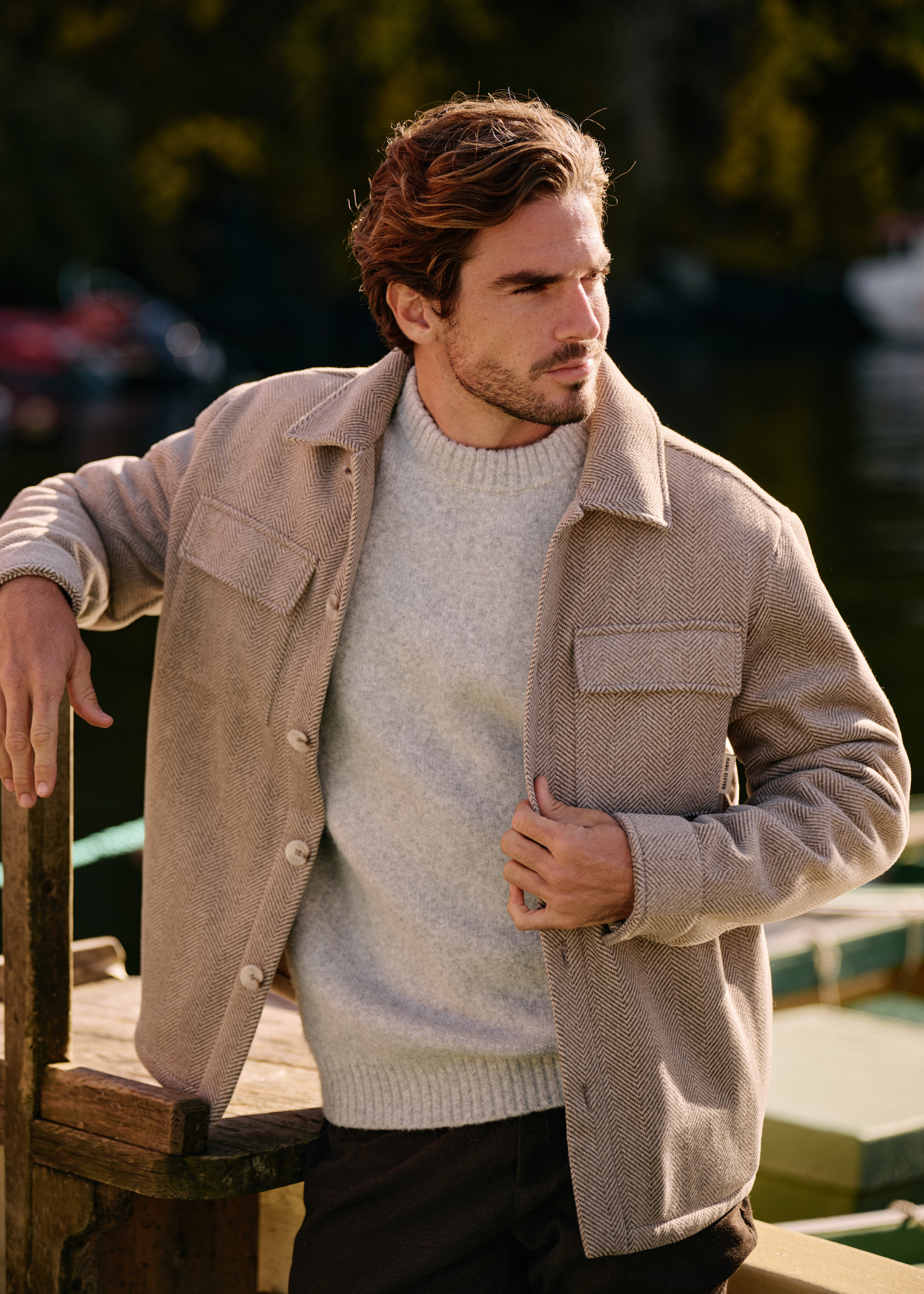 Herringbone Overshirt - Mocha