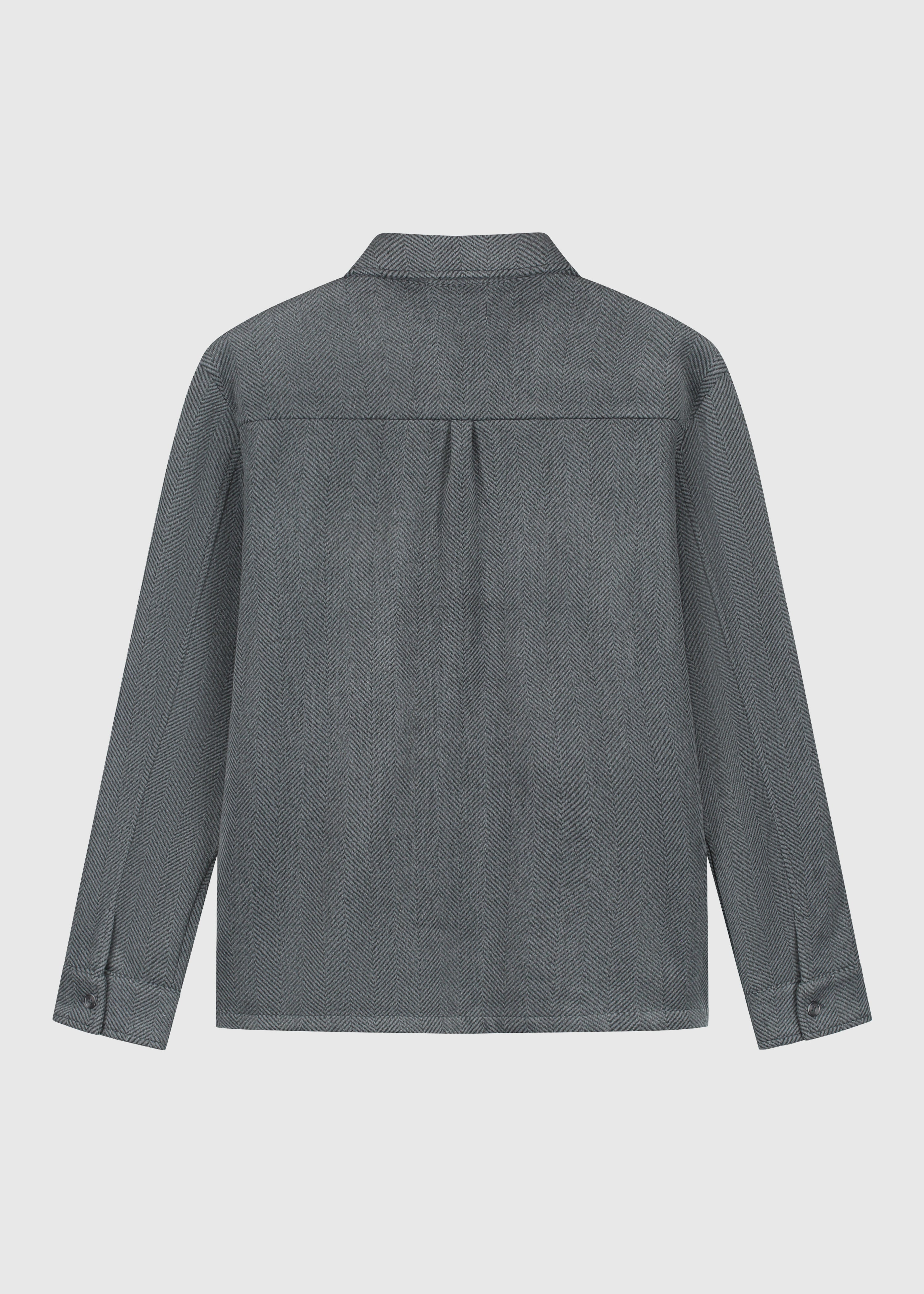 Herringbone Zip Overshirt - Antra Melange