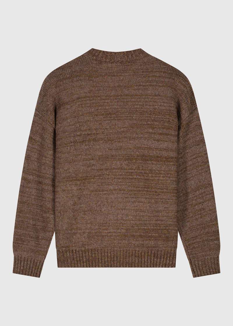 Heavy Knit Crewneck - Brown Melange