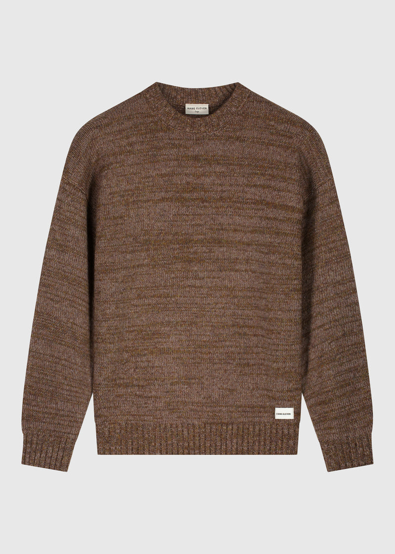 Heavy Knit Crewneck - Brown Melange
