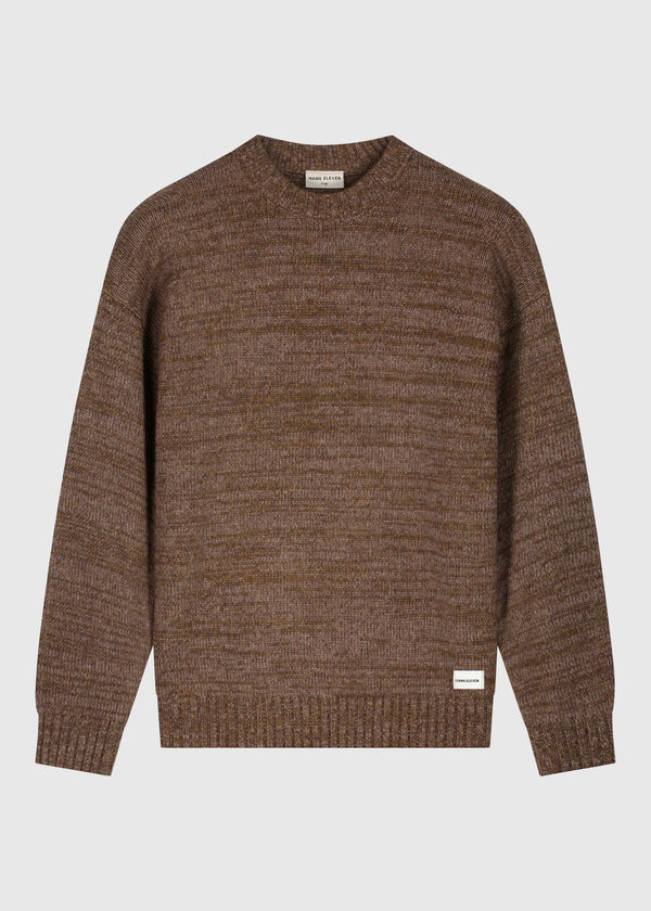 Heavy Knit Crewneck - Brown Melange