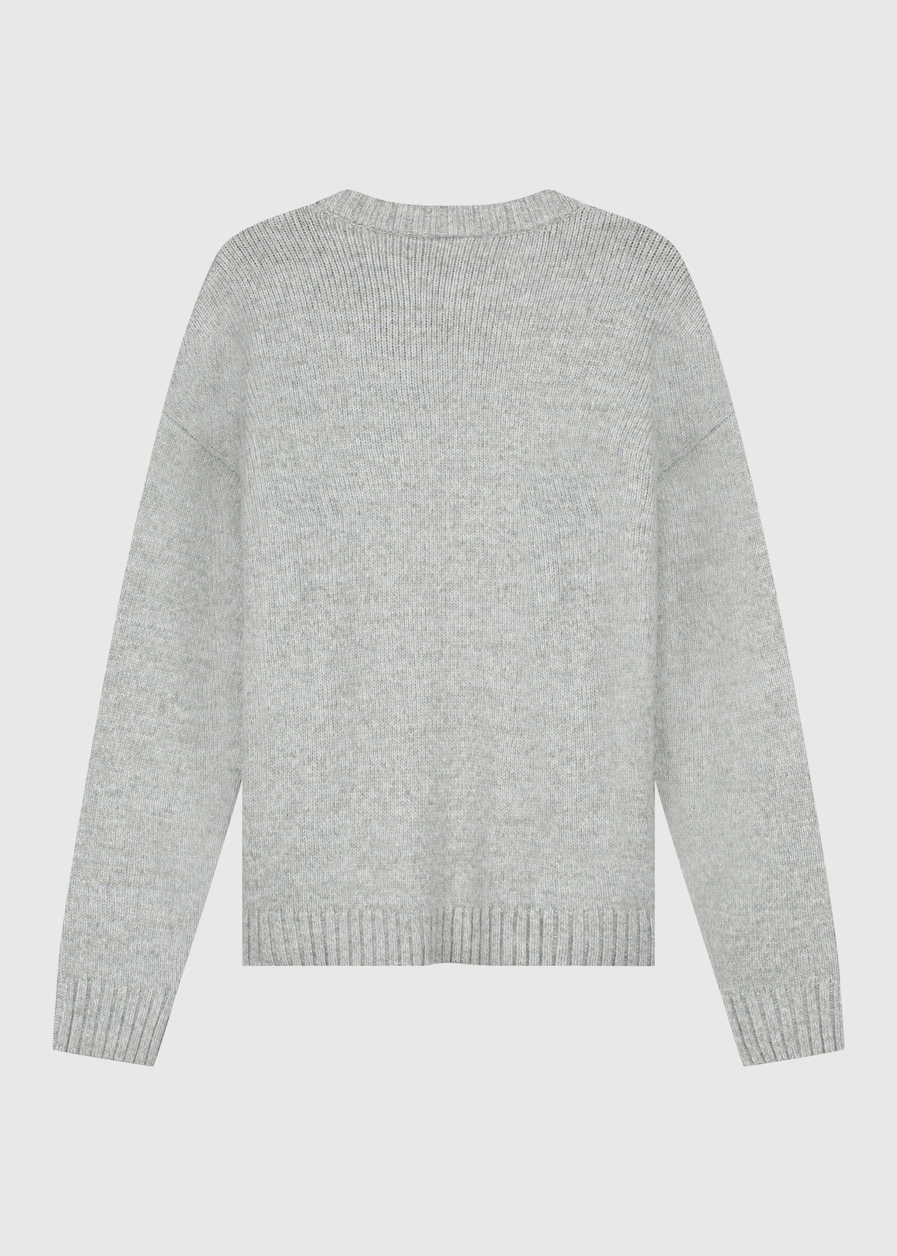 Heavy Knit Crewneck - Grey Melee