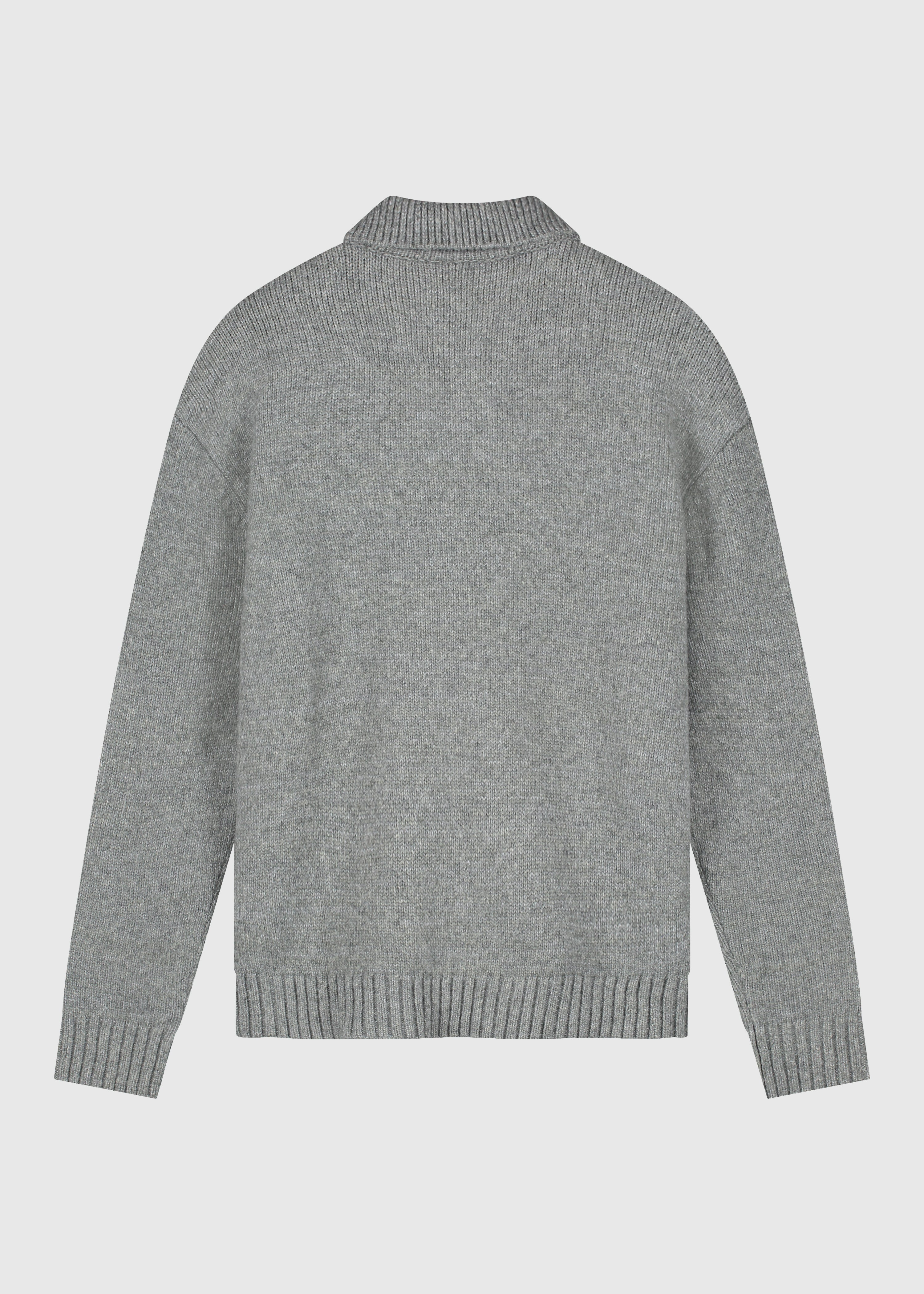 Heavy Knit Polo - Dark Grey