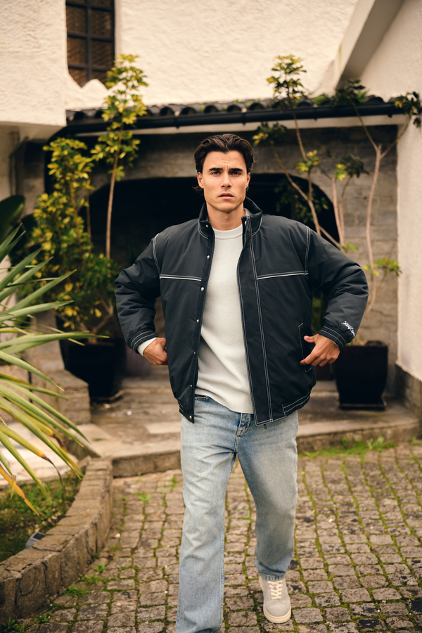 Premium Two Tone Jacket - Off Black