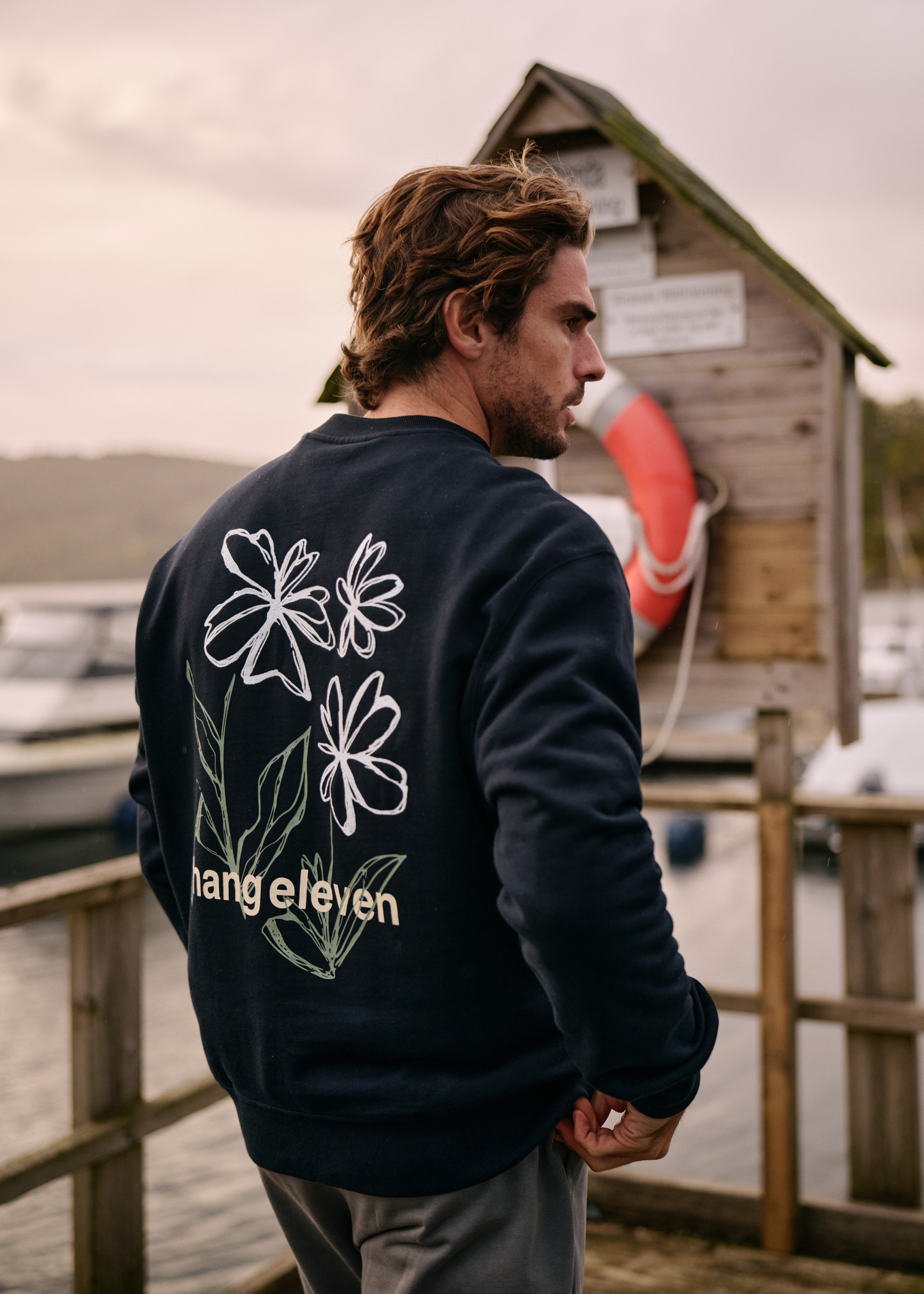 Flower Crewneck - Navy