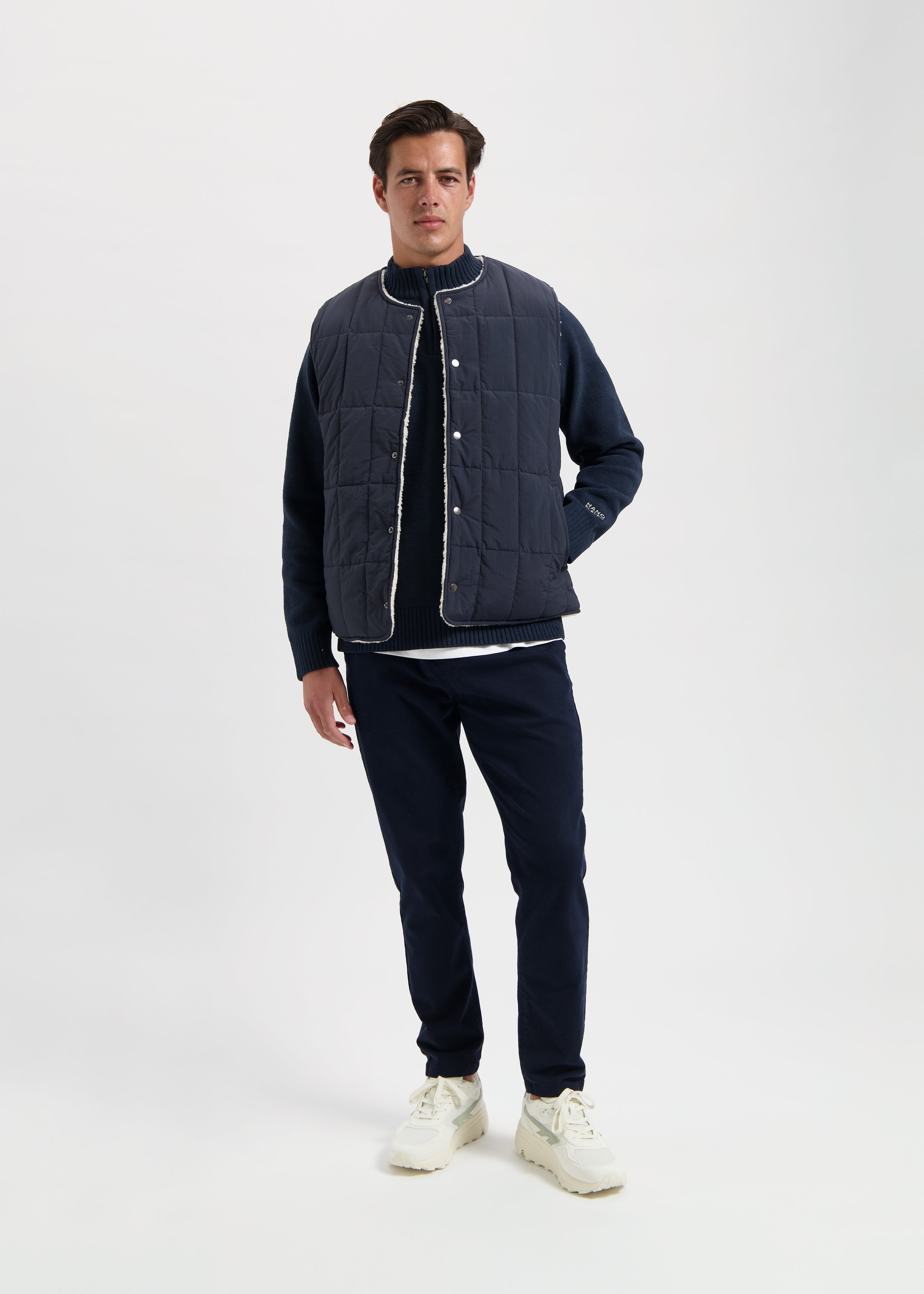 Reversible Teddy Vest - Navy Blue