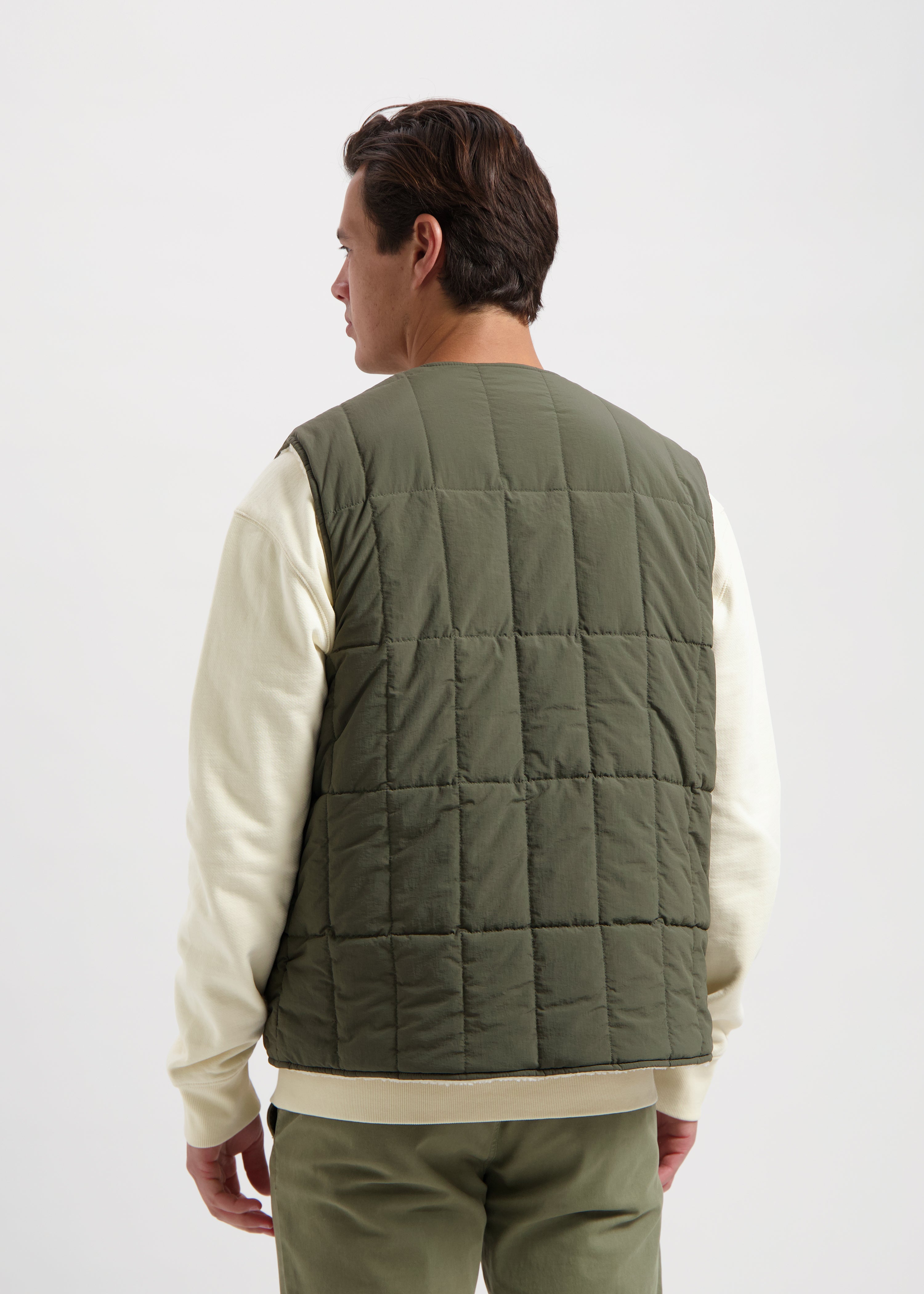 Reversible Teddy Vest - Army Green