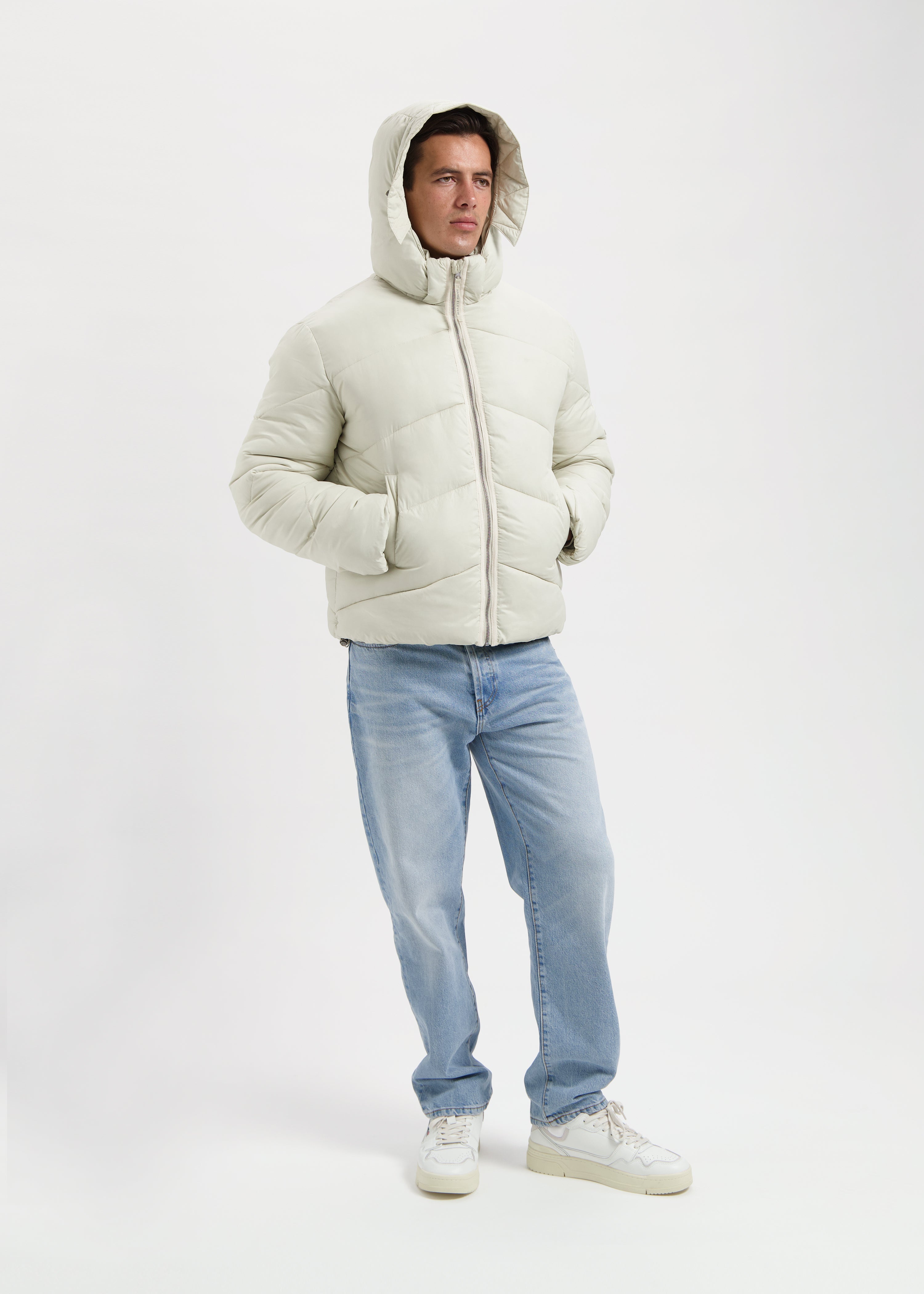 Premium Puffer Jacket - Ecru