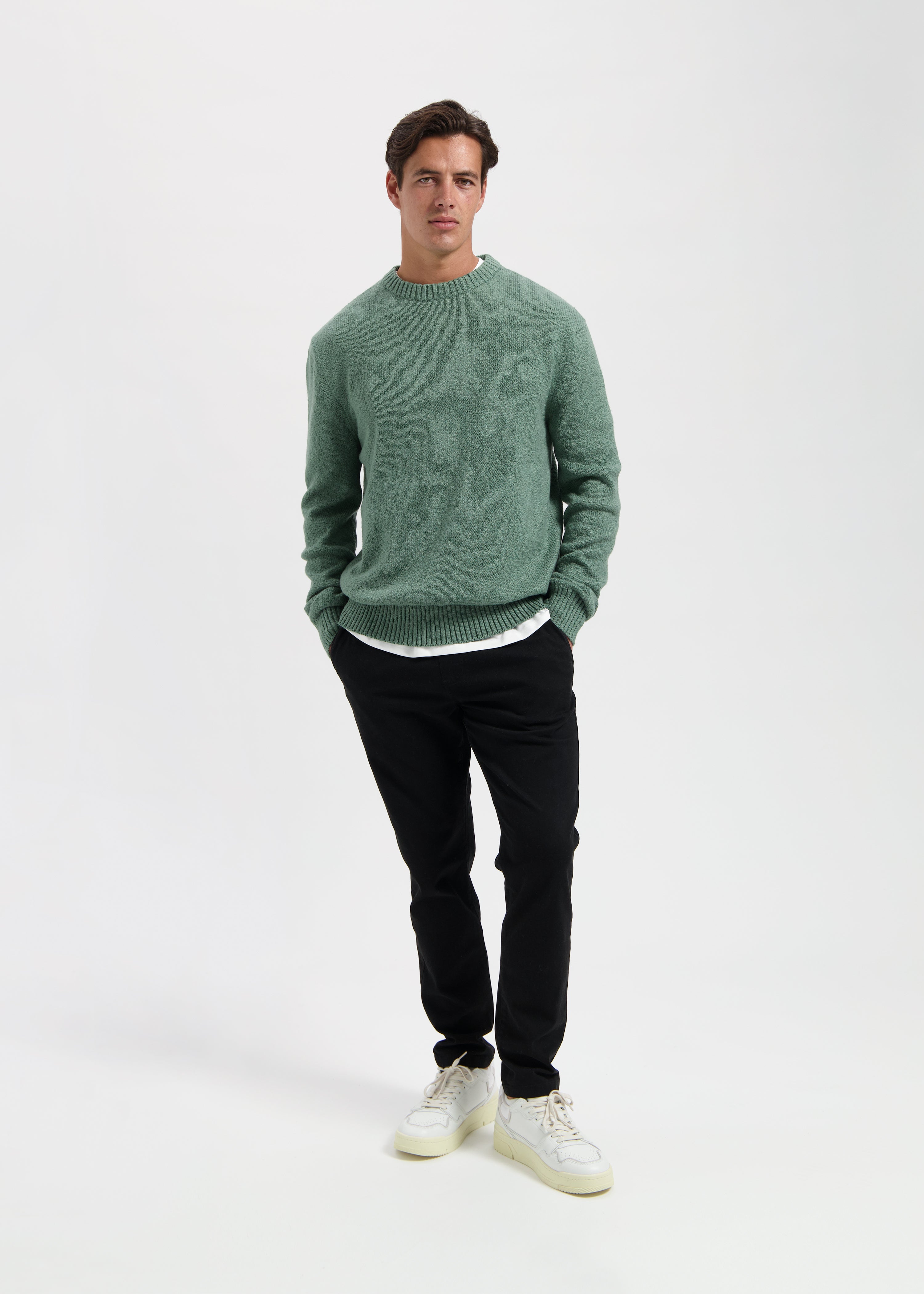Premium Knit Crewneck - Slate Green