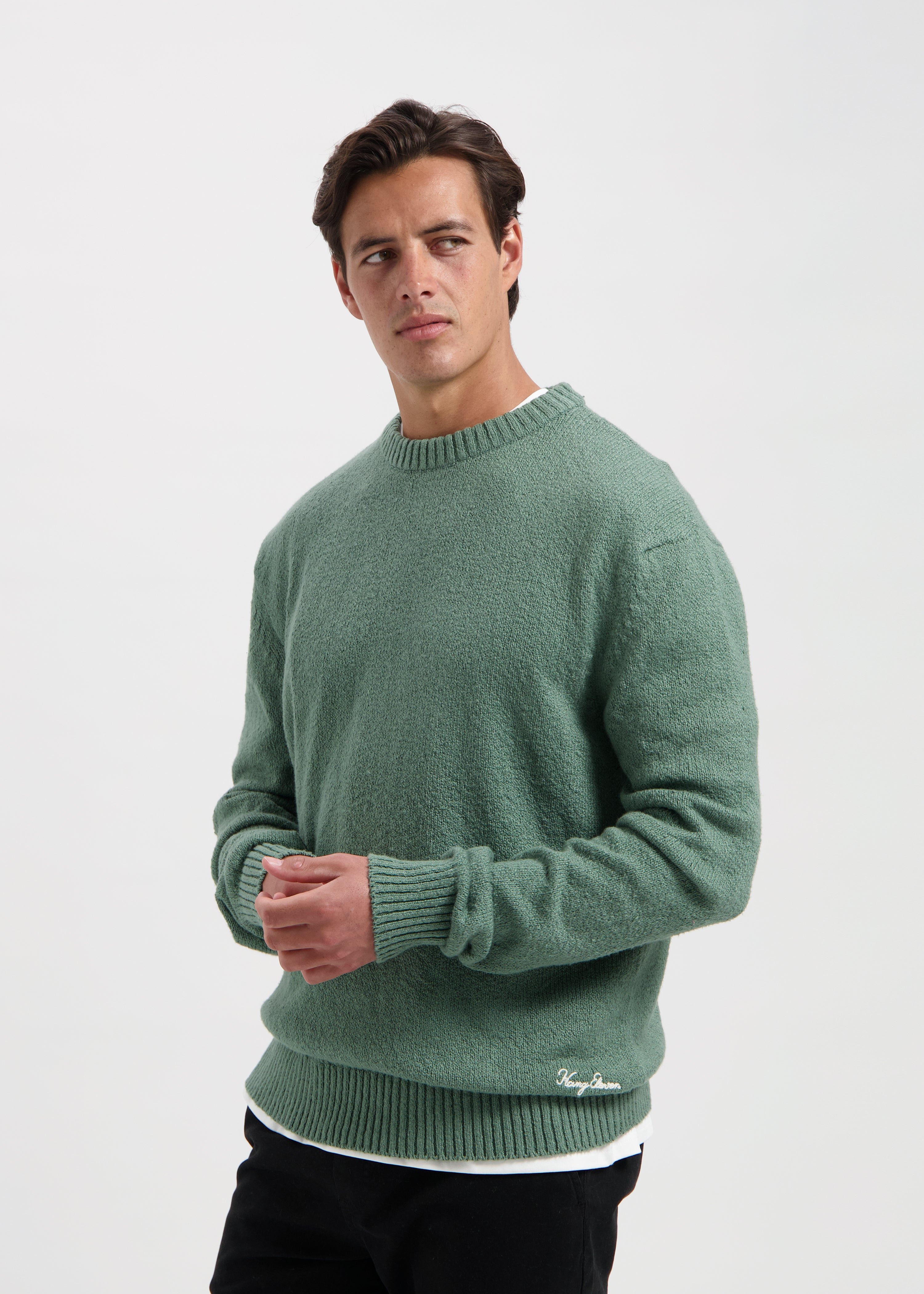 Premium Knit Crewneck - Slate Green