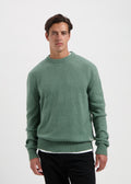 Col rond en tricot de qualité supérieure - Vert ardoise