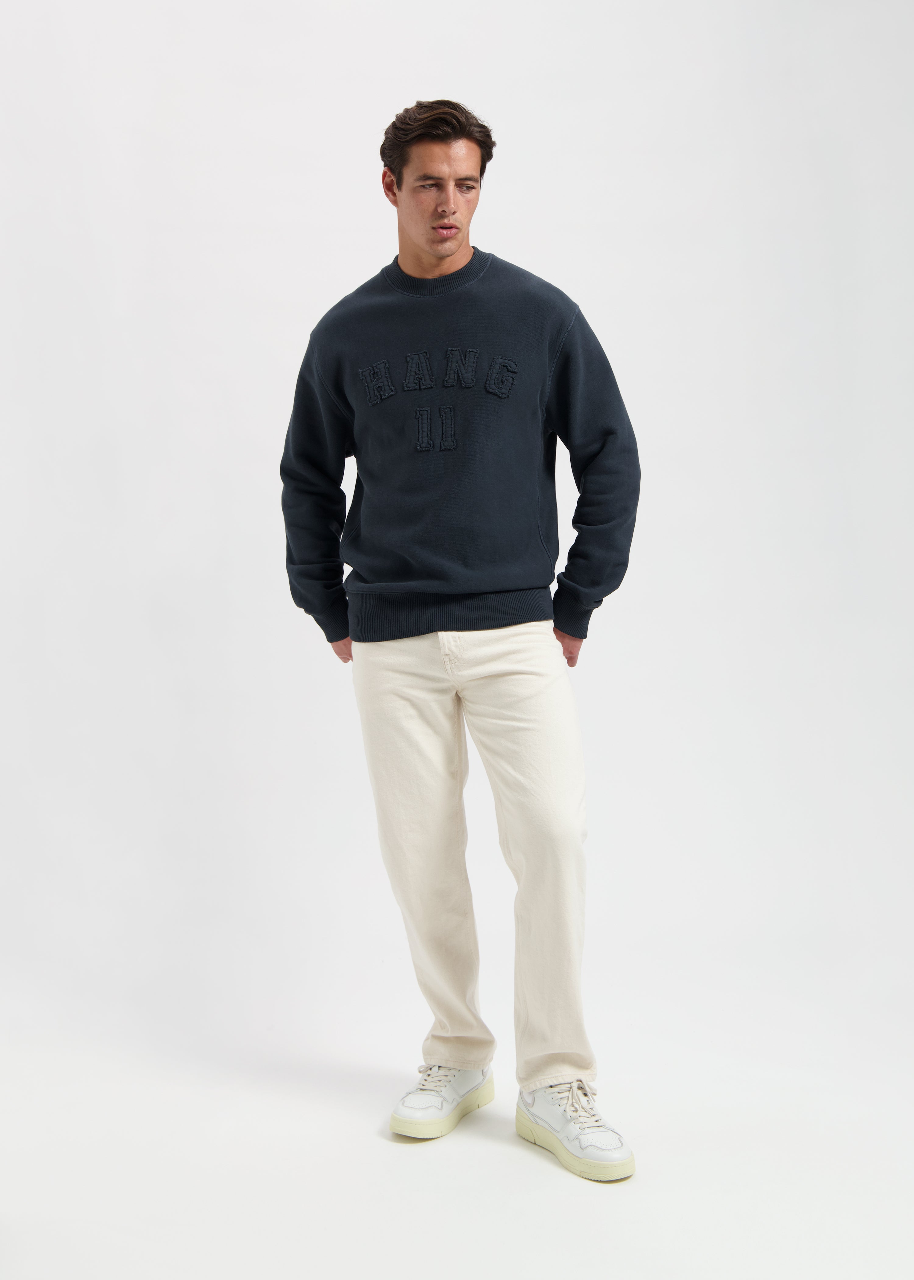 Premium College Crewneck - Navy Blue