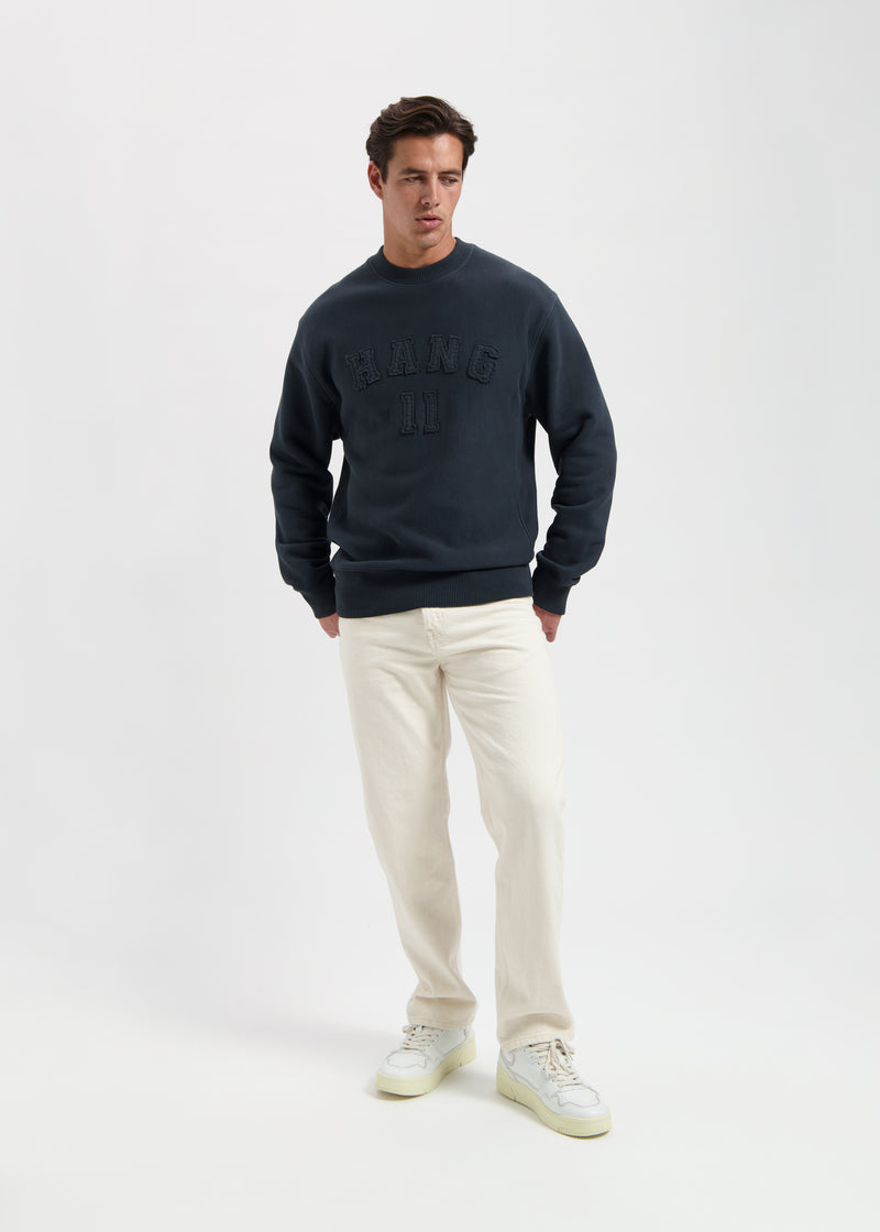 Hochwertiger College-Pullover – Marineblau