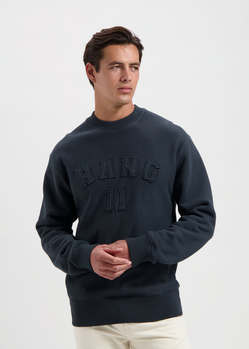Hochwertiger College-Pullover – Marineblau