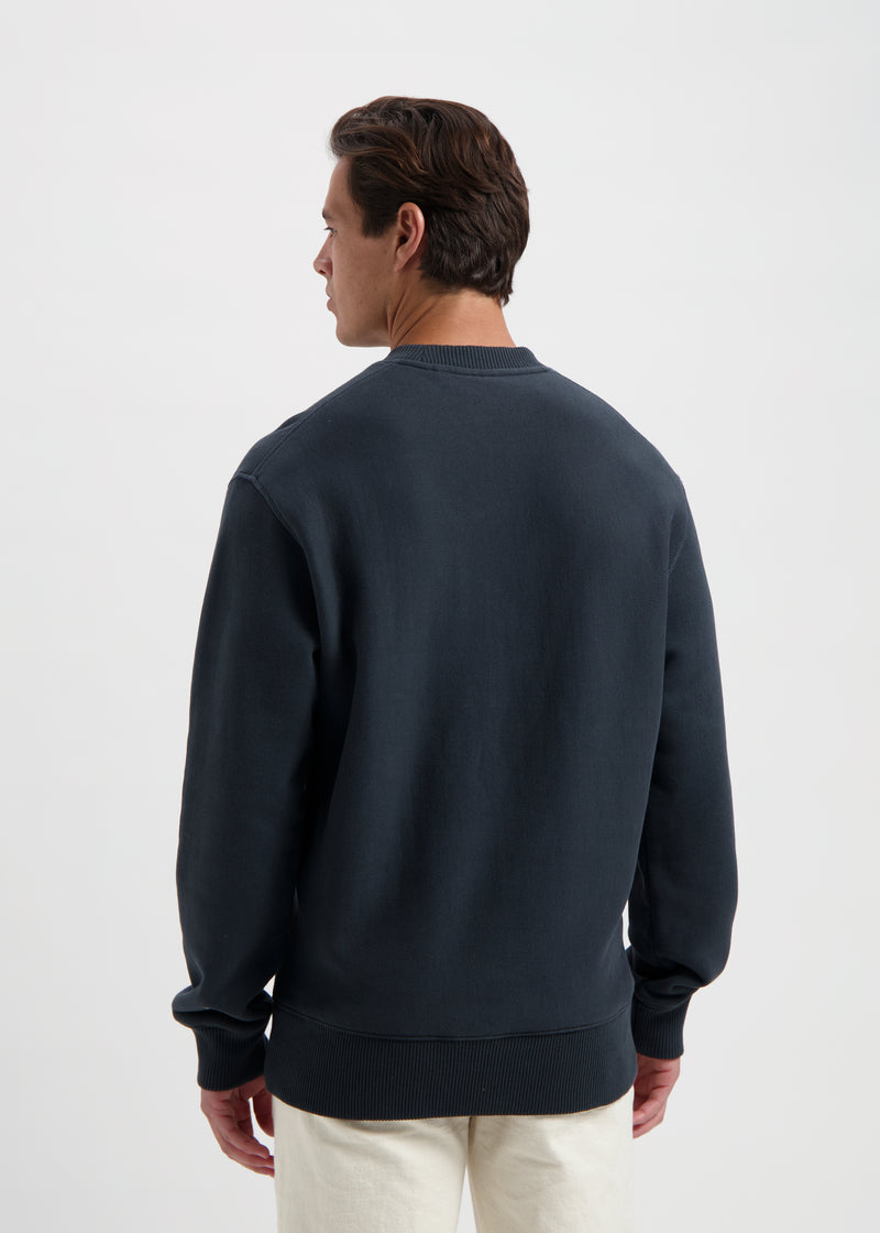 Hochwertiger College-Pullover – Marineblau