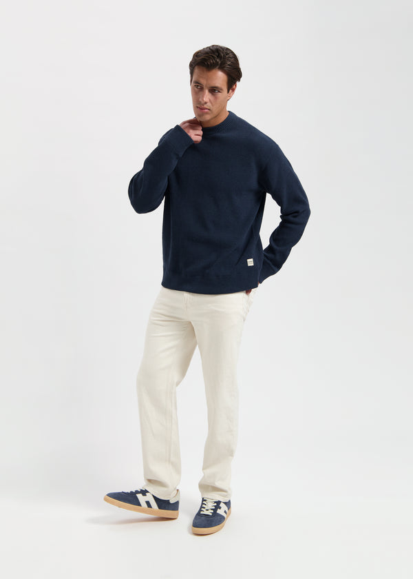 Structure Knit Crewneck - Navy