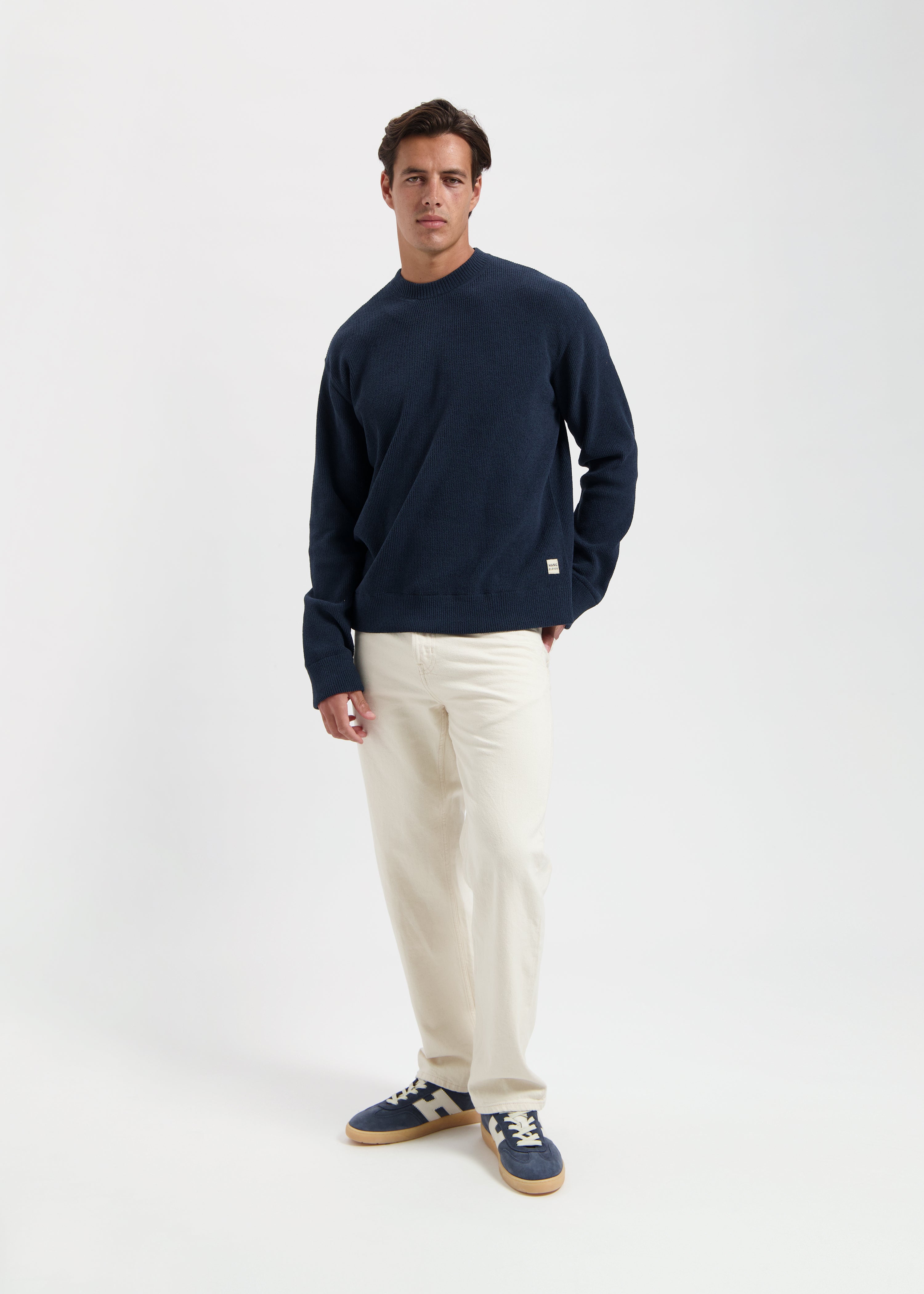 Structure Knit Crewneck - Navy