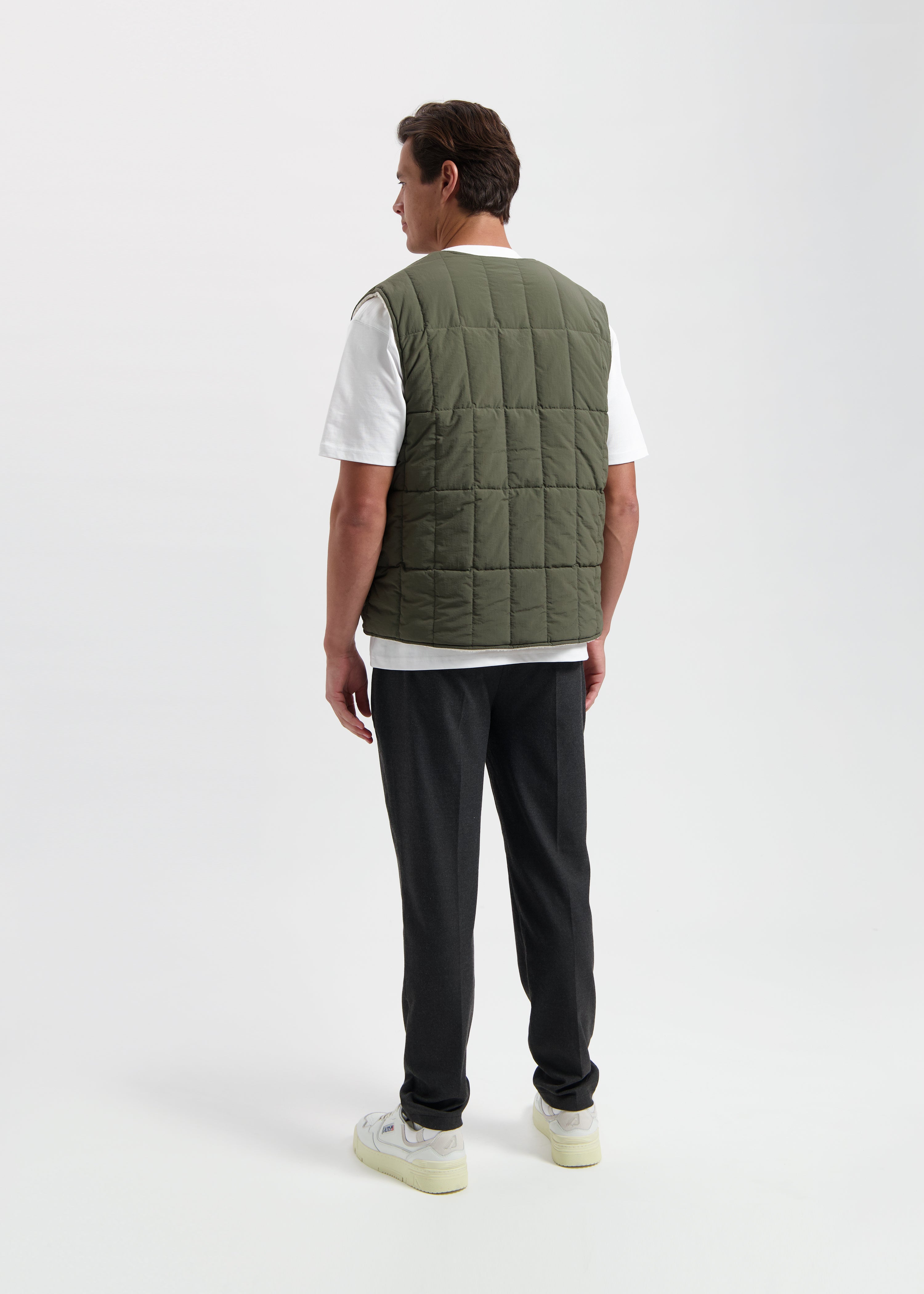 Reversible Teddy Vest - Army Green