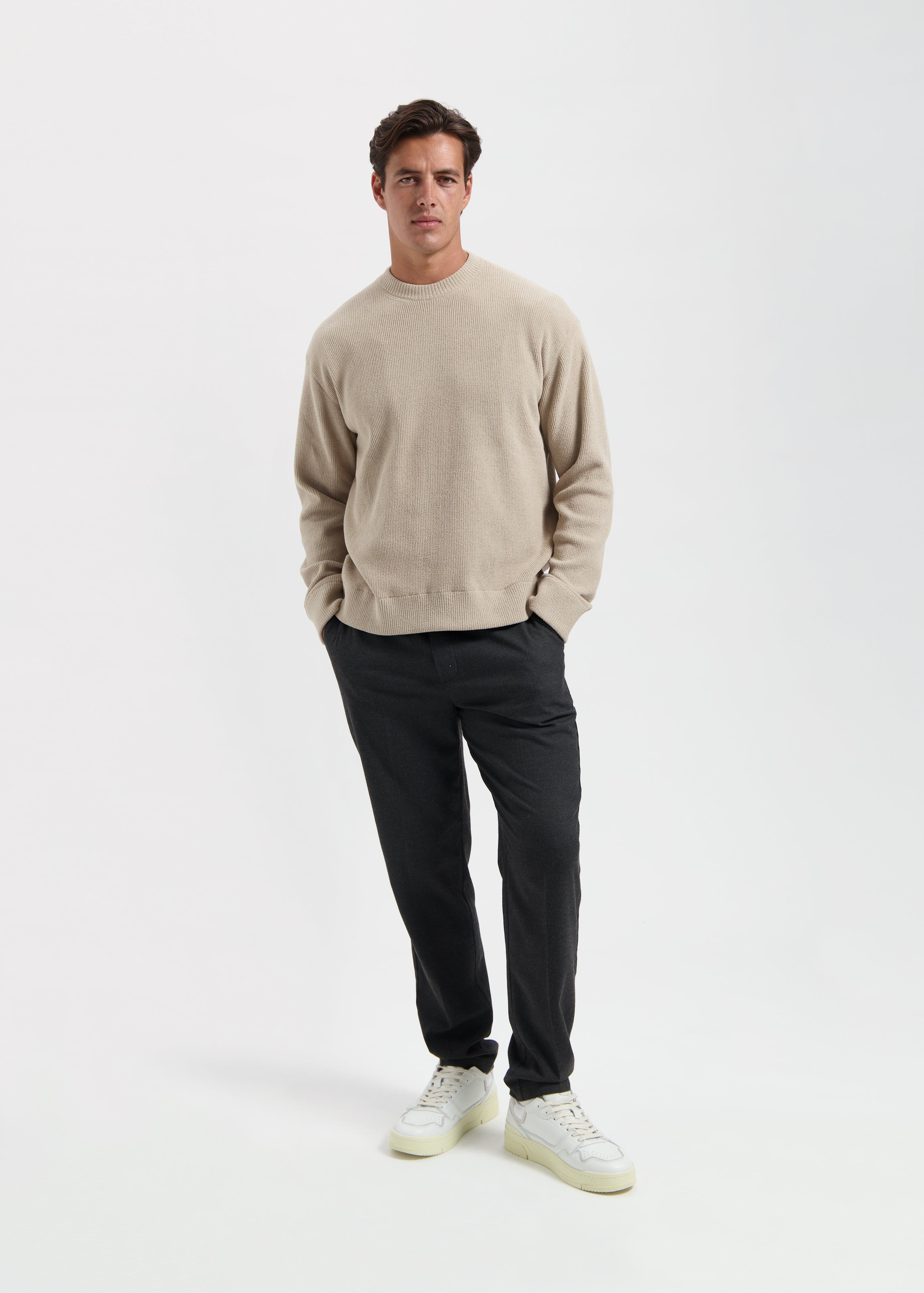 Structure Knit Crewneck - Beige