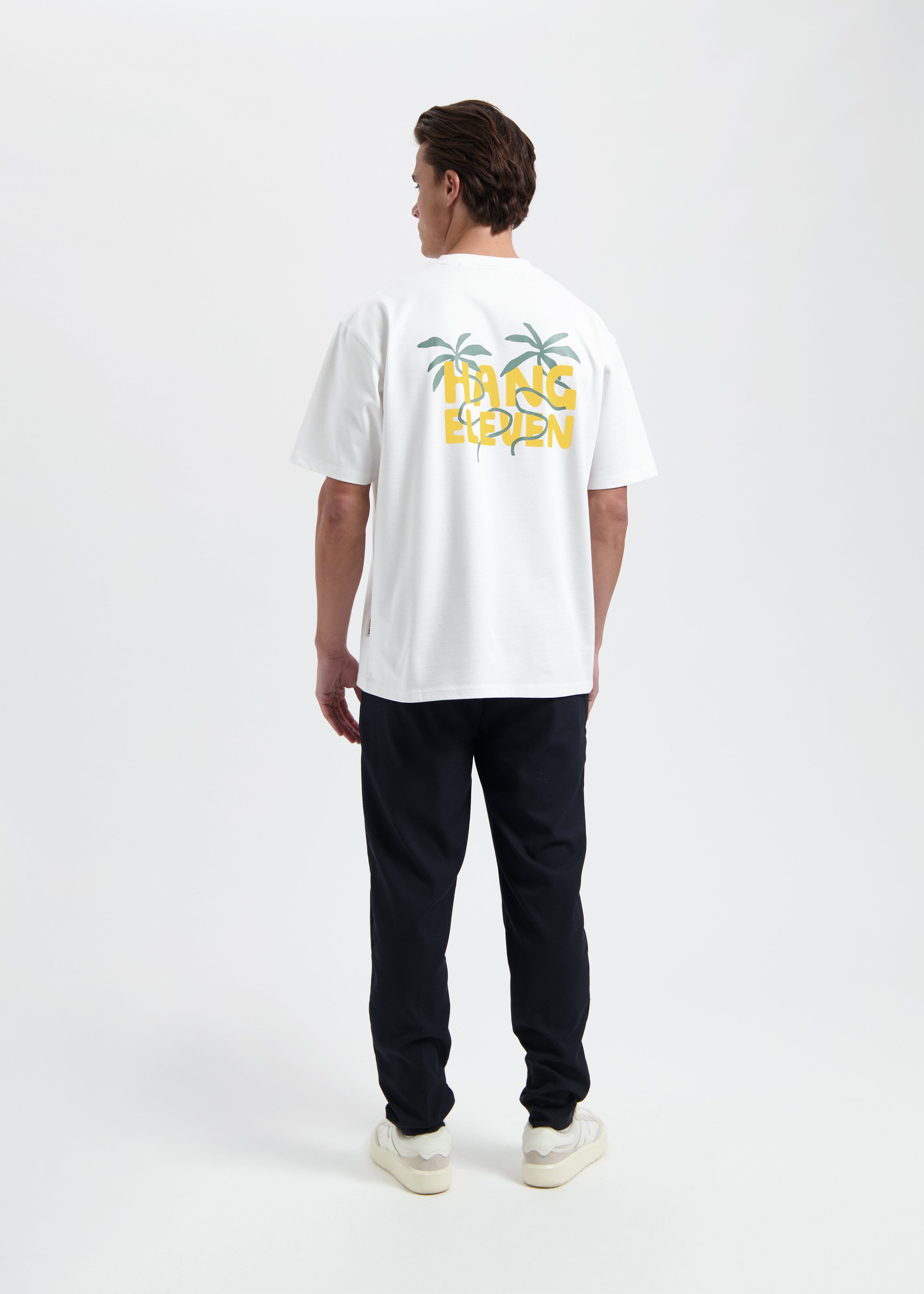 Swirl Palm Tee - White