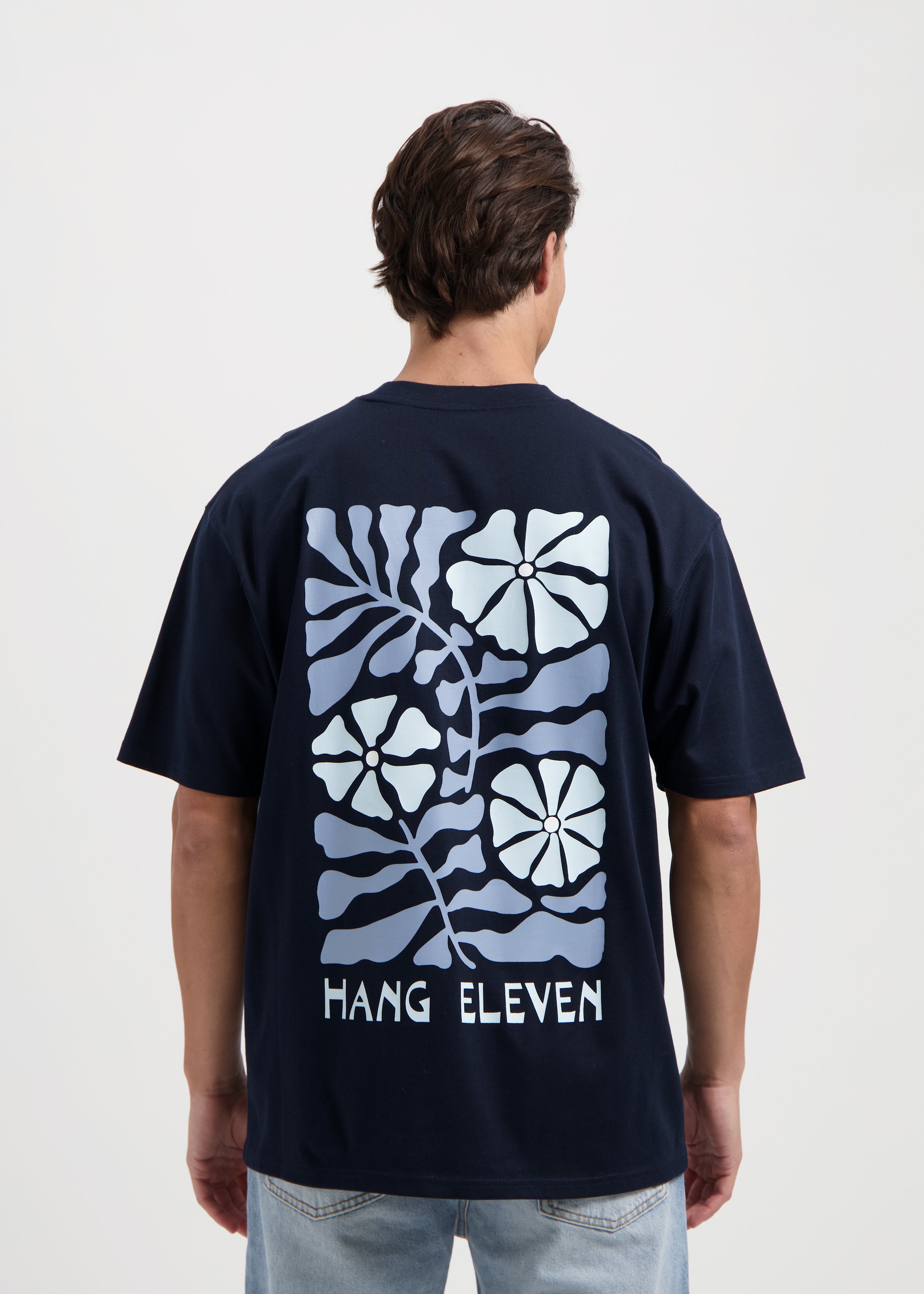 T-shirt Fleurs - Bleu marine