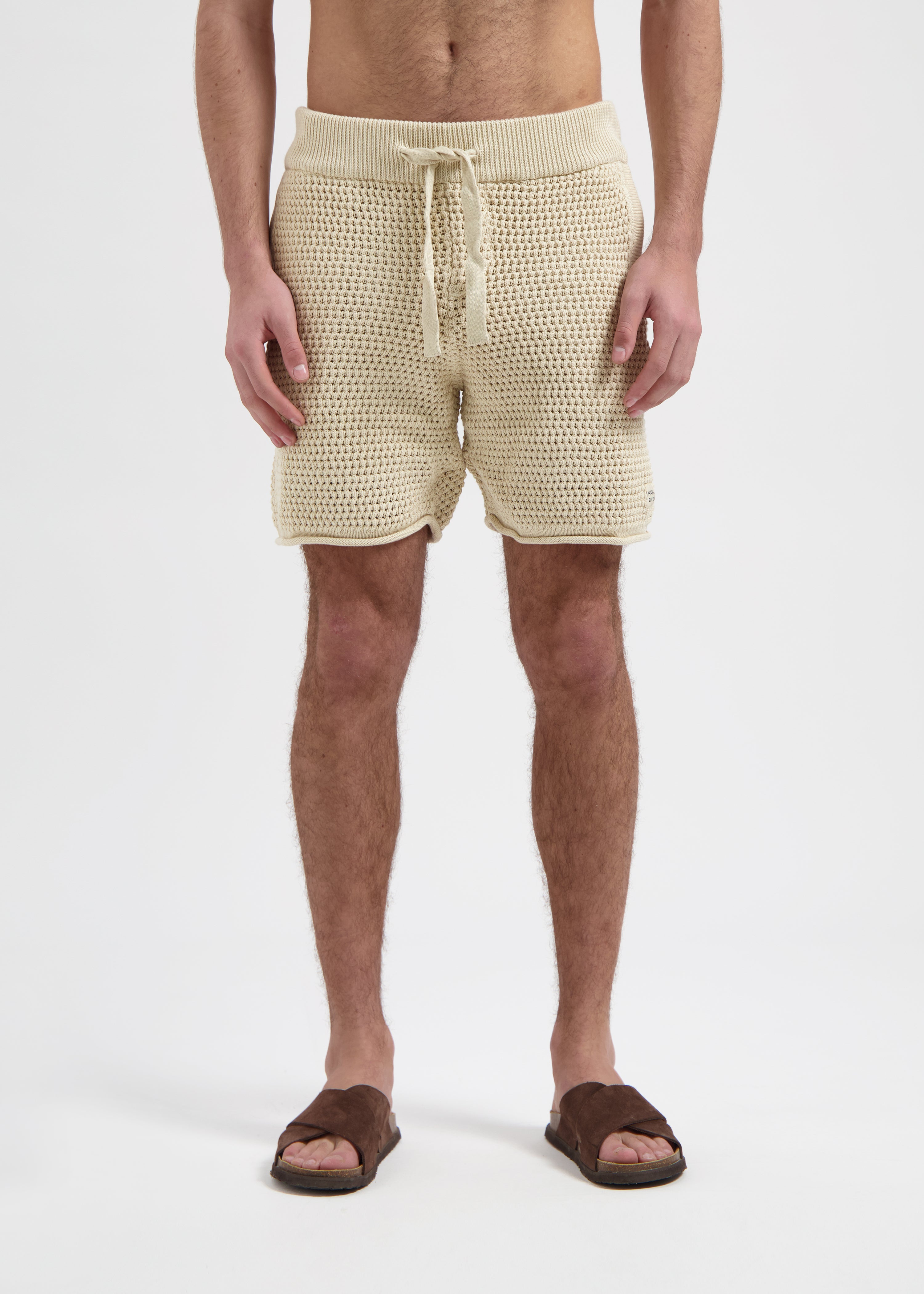 Crochet Knitted Short - Sand