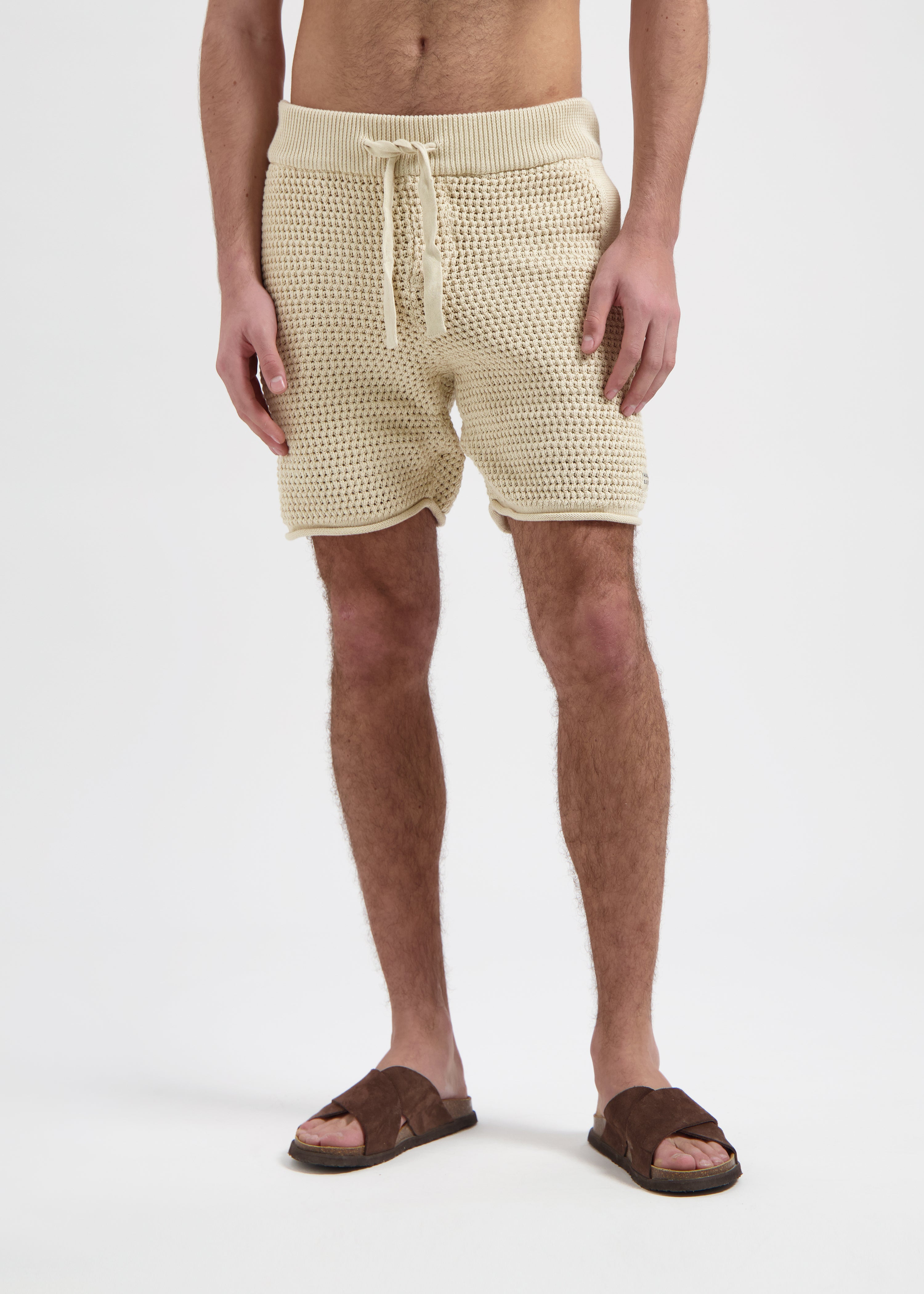 Crochet Knitted Short - Sand