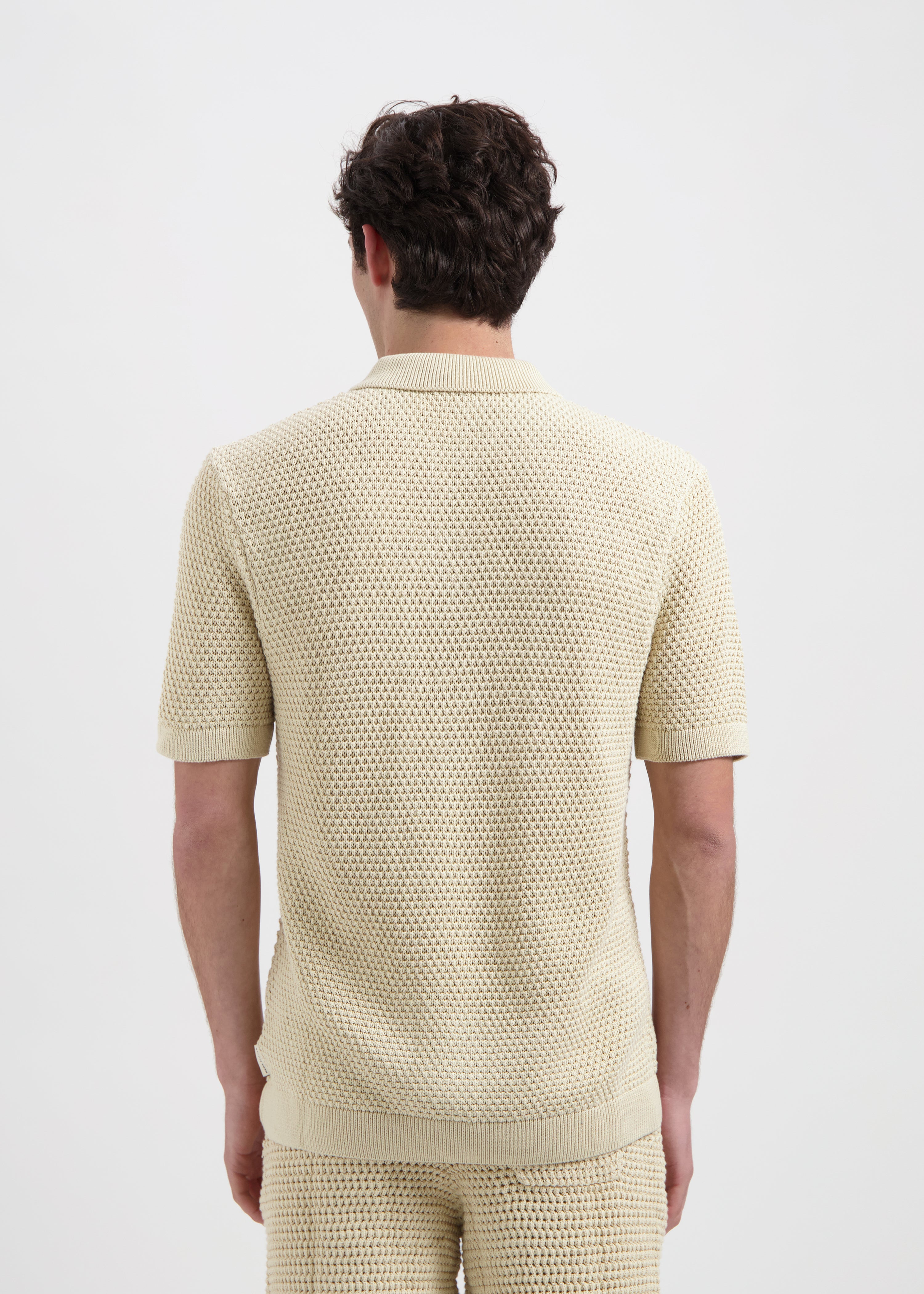 The Crochet Knit Polo - Sand
