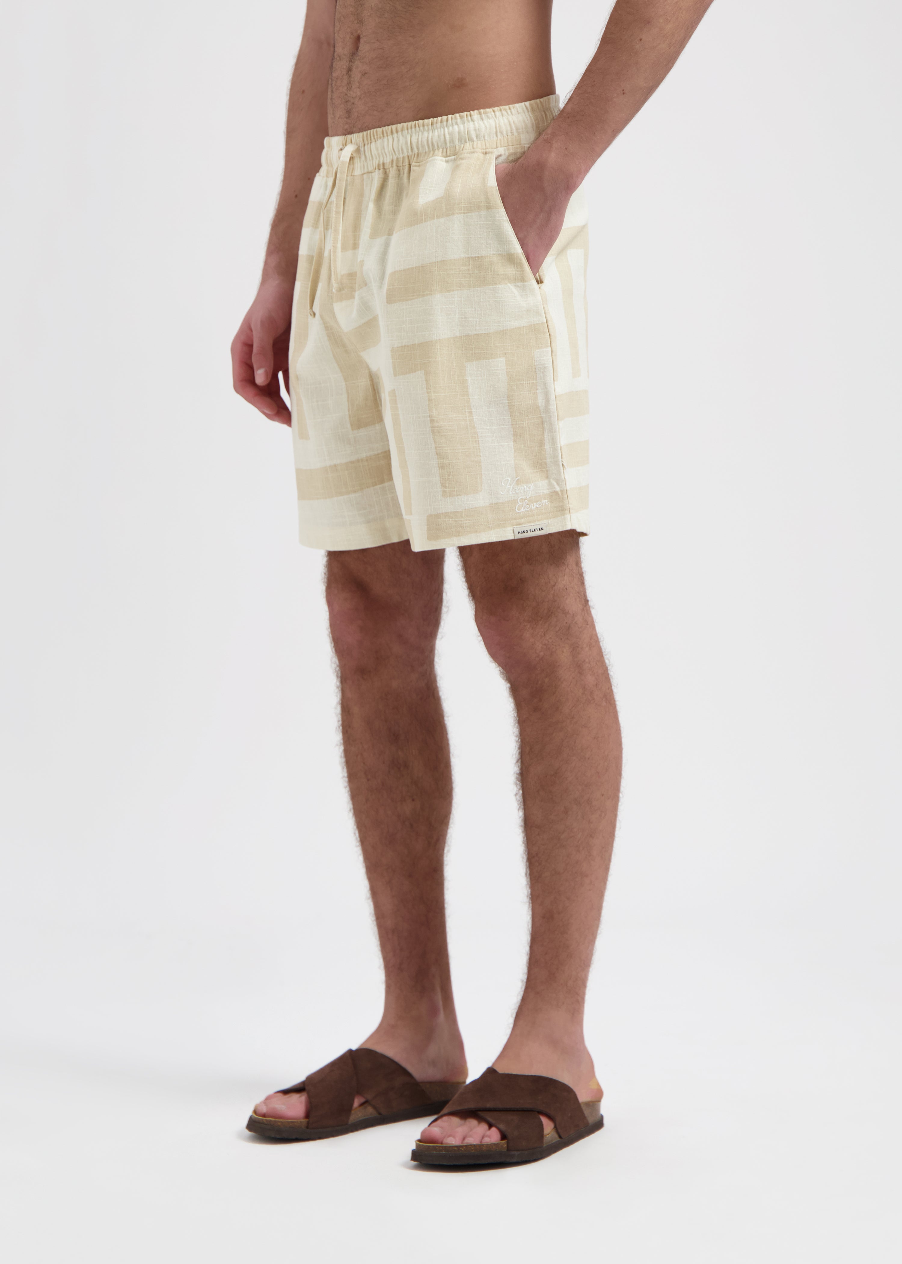 Stripe Slub Short - Sand