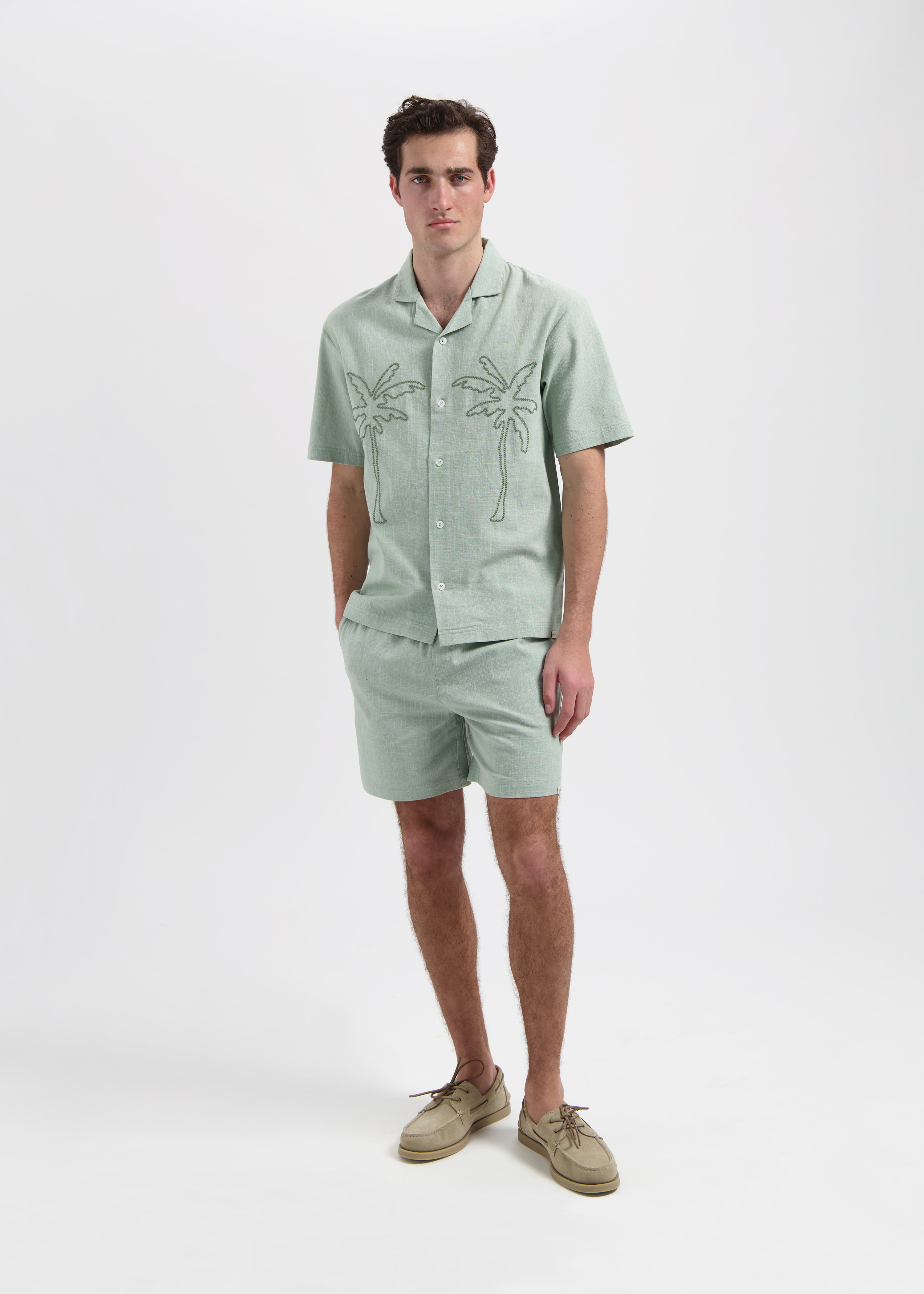 Palm Slub Shirt - Sage Green