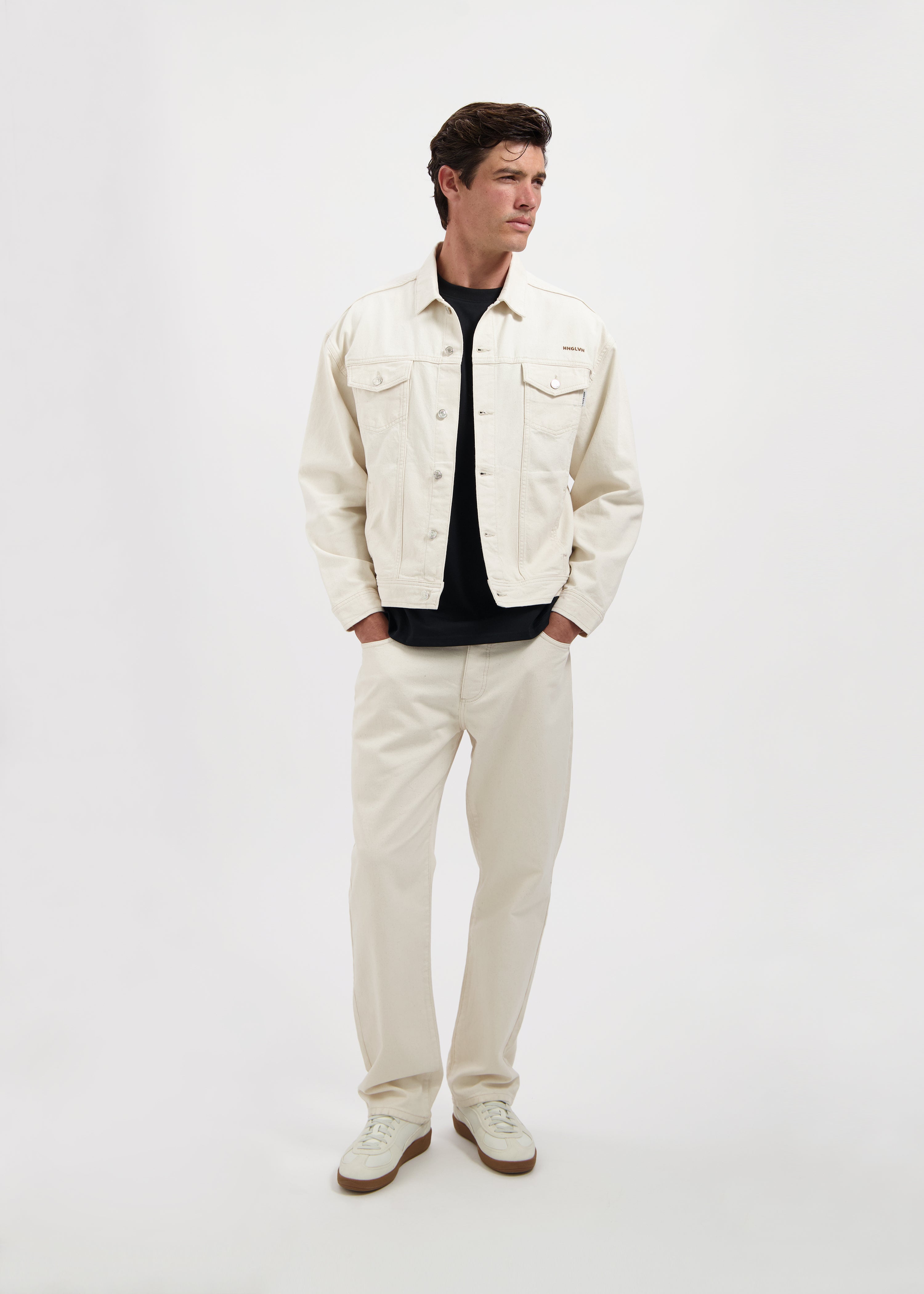 Premium Denim Jacket - Oatmeal