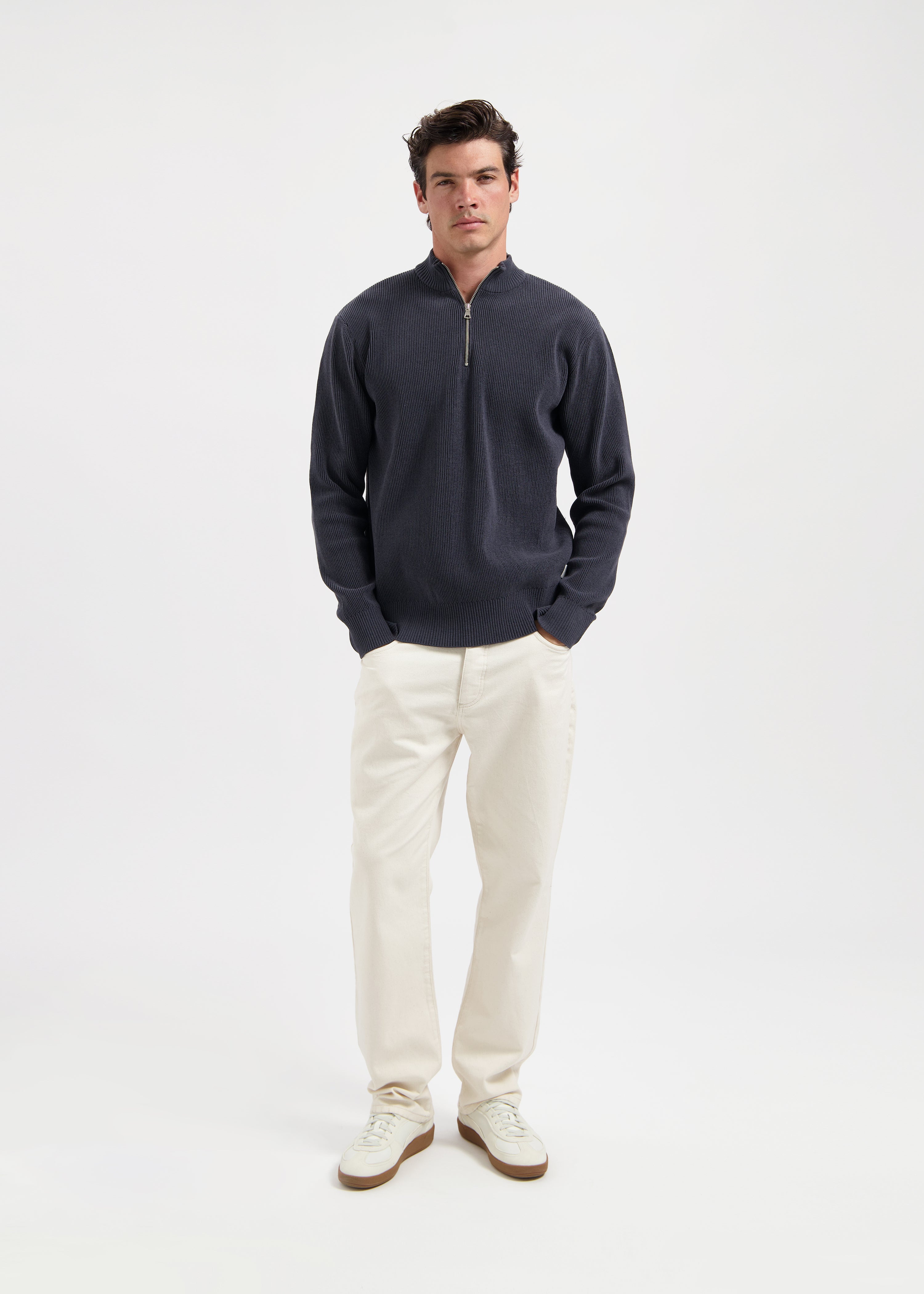 Clean Half Zip - Navy Blue