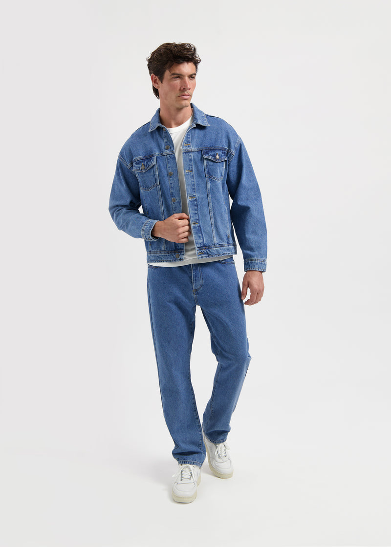 Premium Denim Jacket - Deep Blue