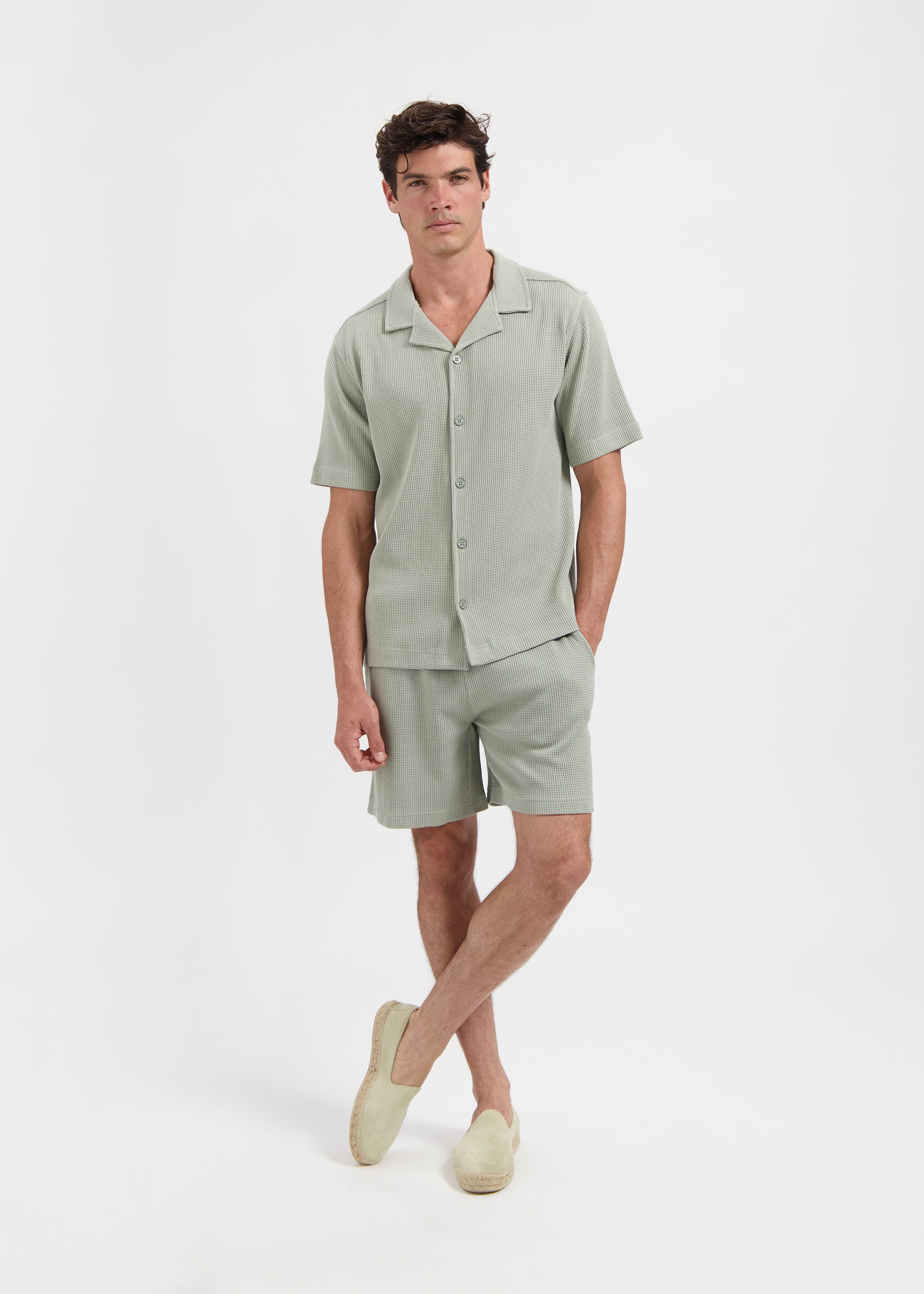 Waffle Short - Sage Green