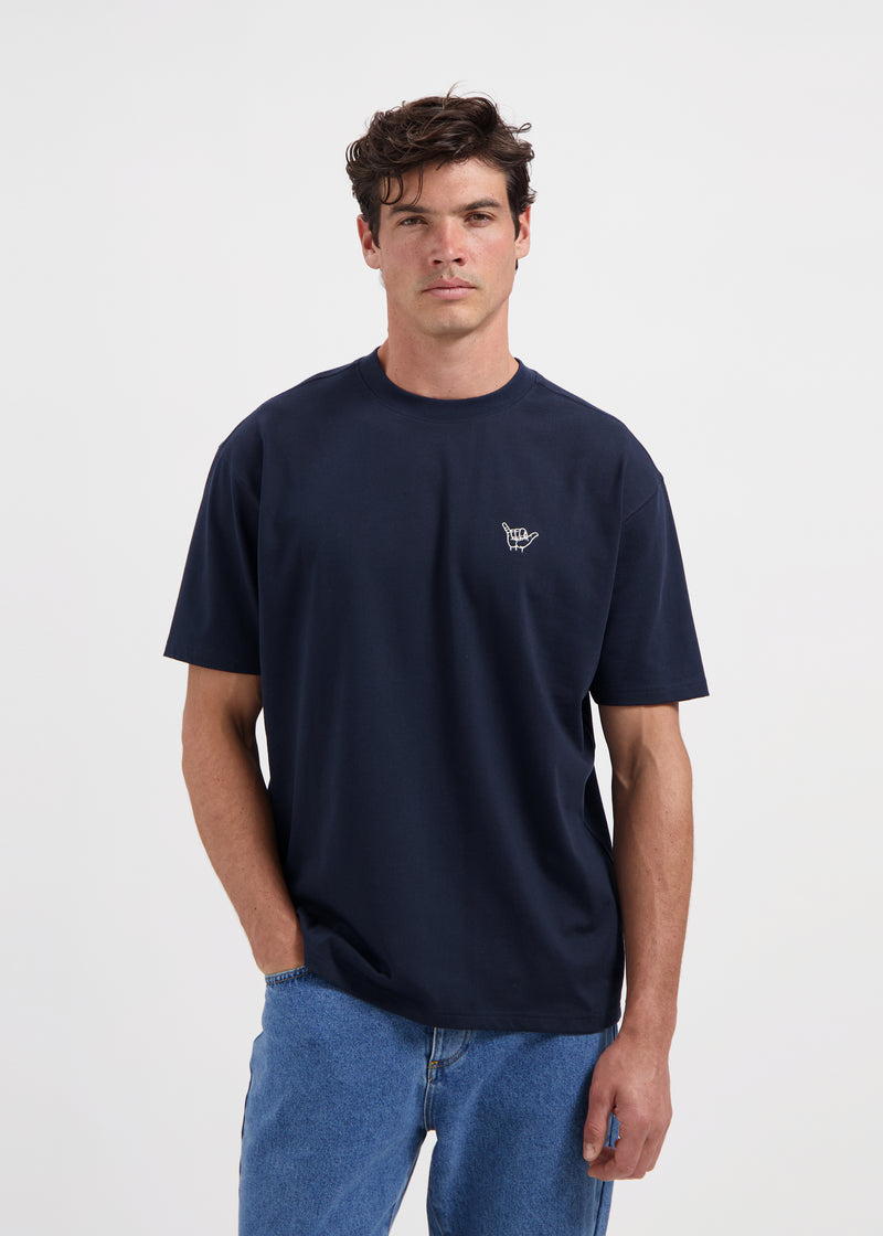 Shaka T-Shirt – Marineblau