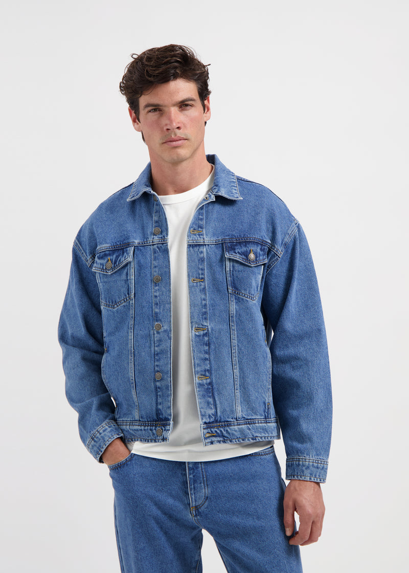 Premium Denim Jacket - Deep Blue