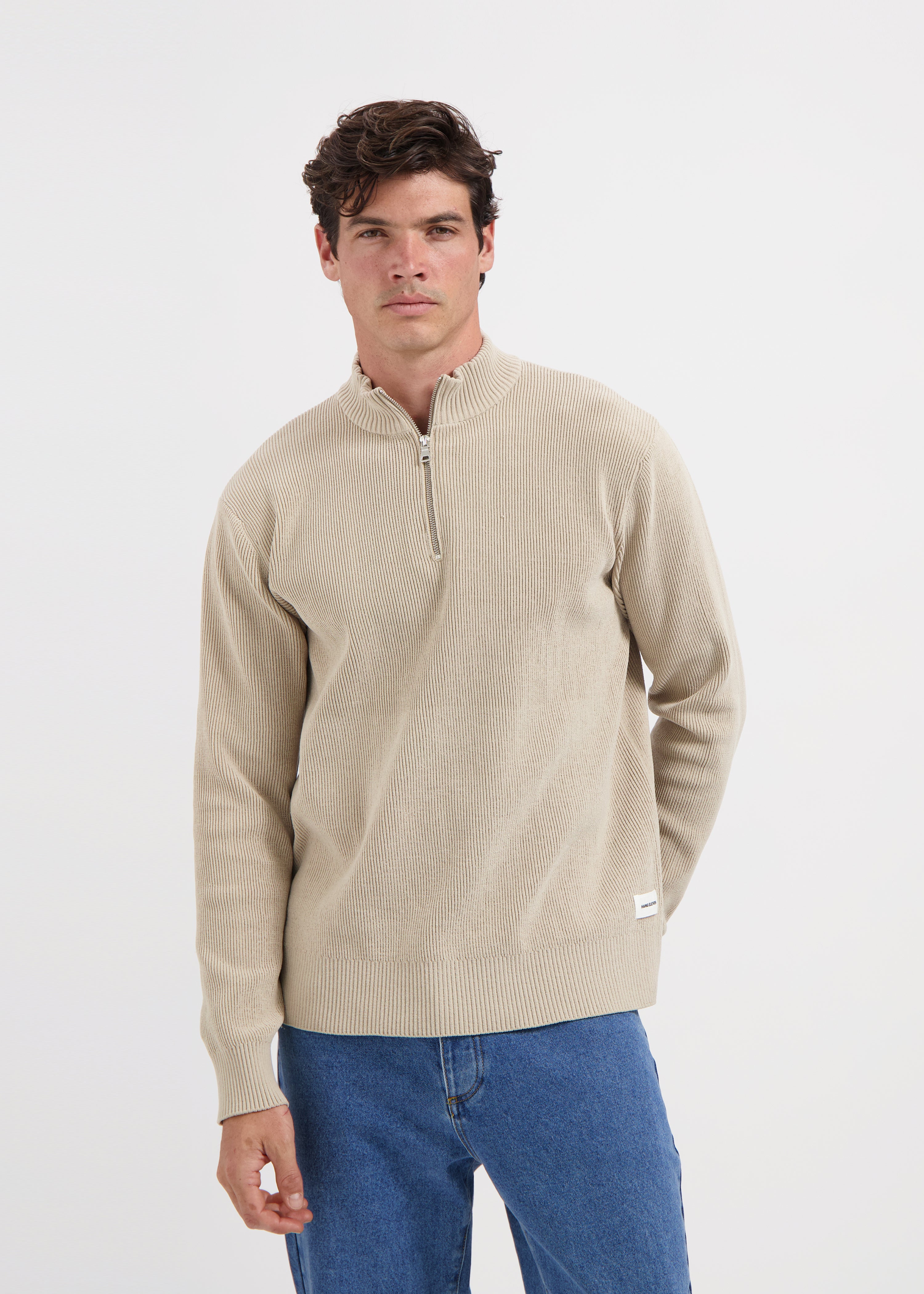 Clean Half Zip - Sand