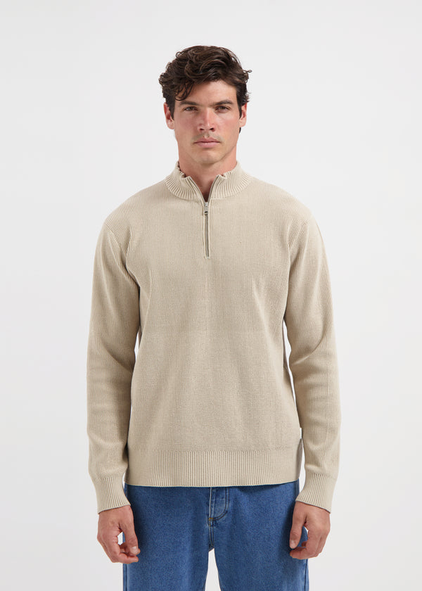 Clean Half Zip - Sand