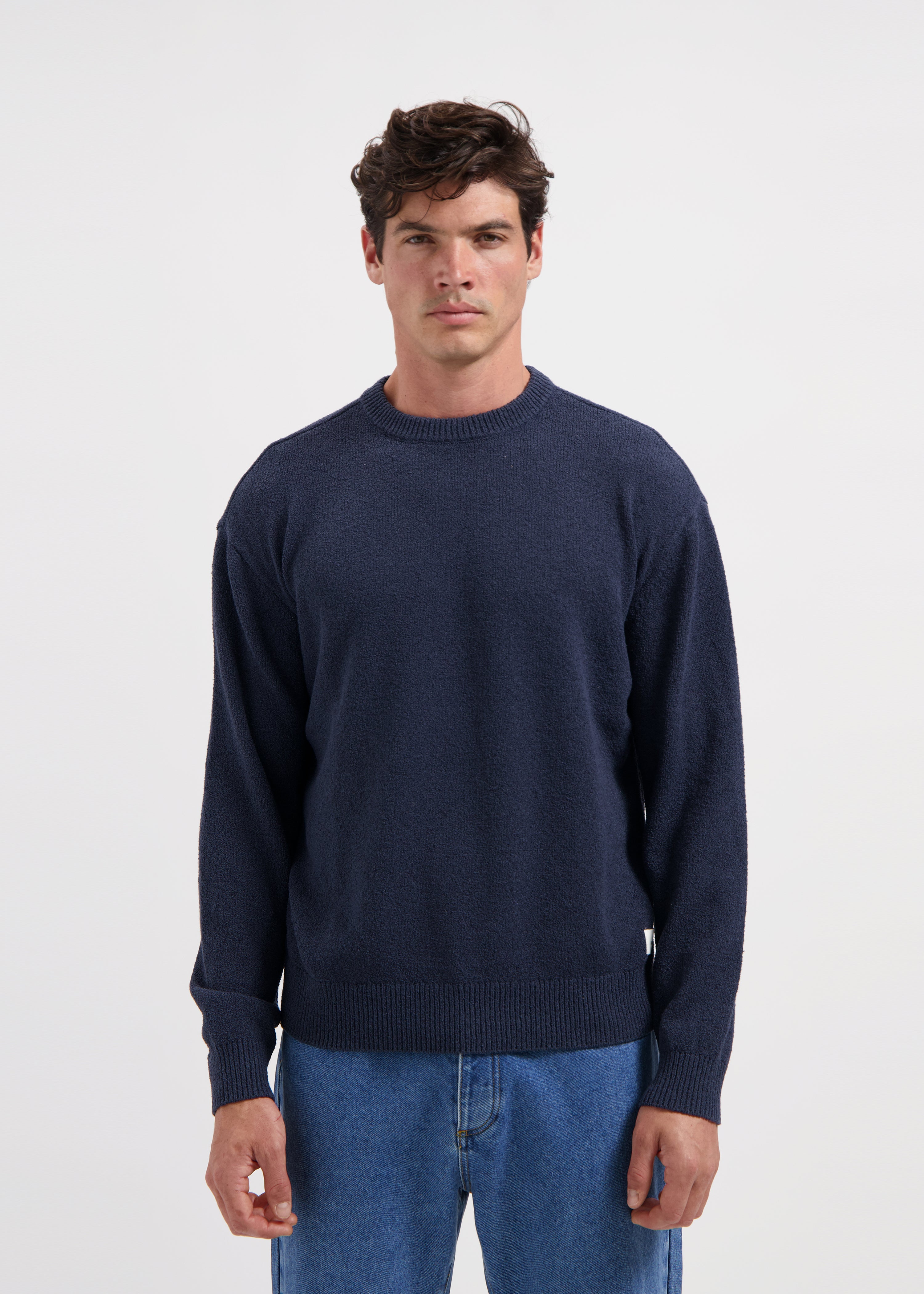 Loop Knit Crewneck - Navy Blue