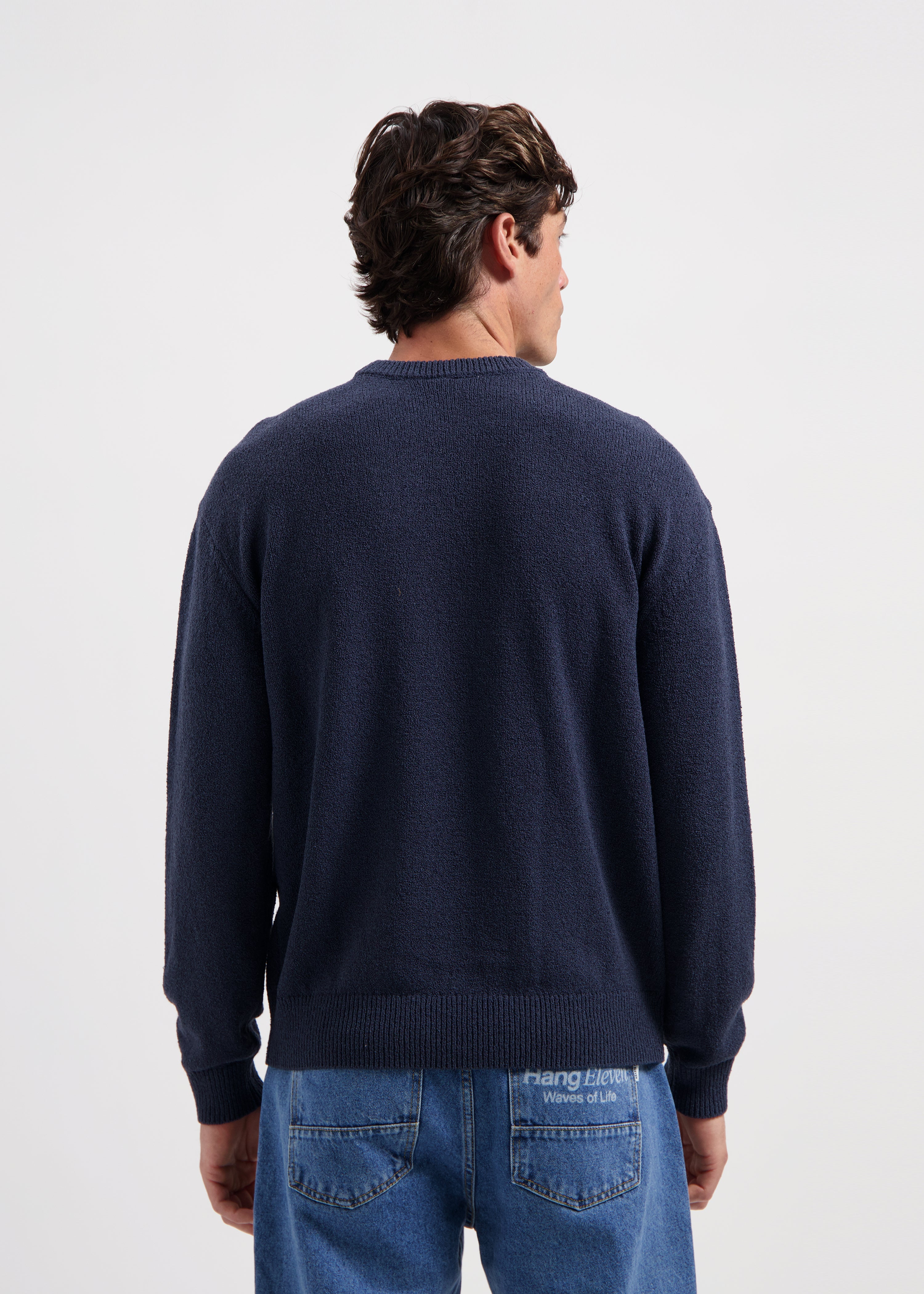 Loop Knit Crewneck - Navy Blue