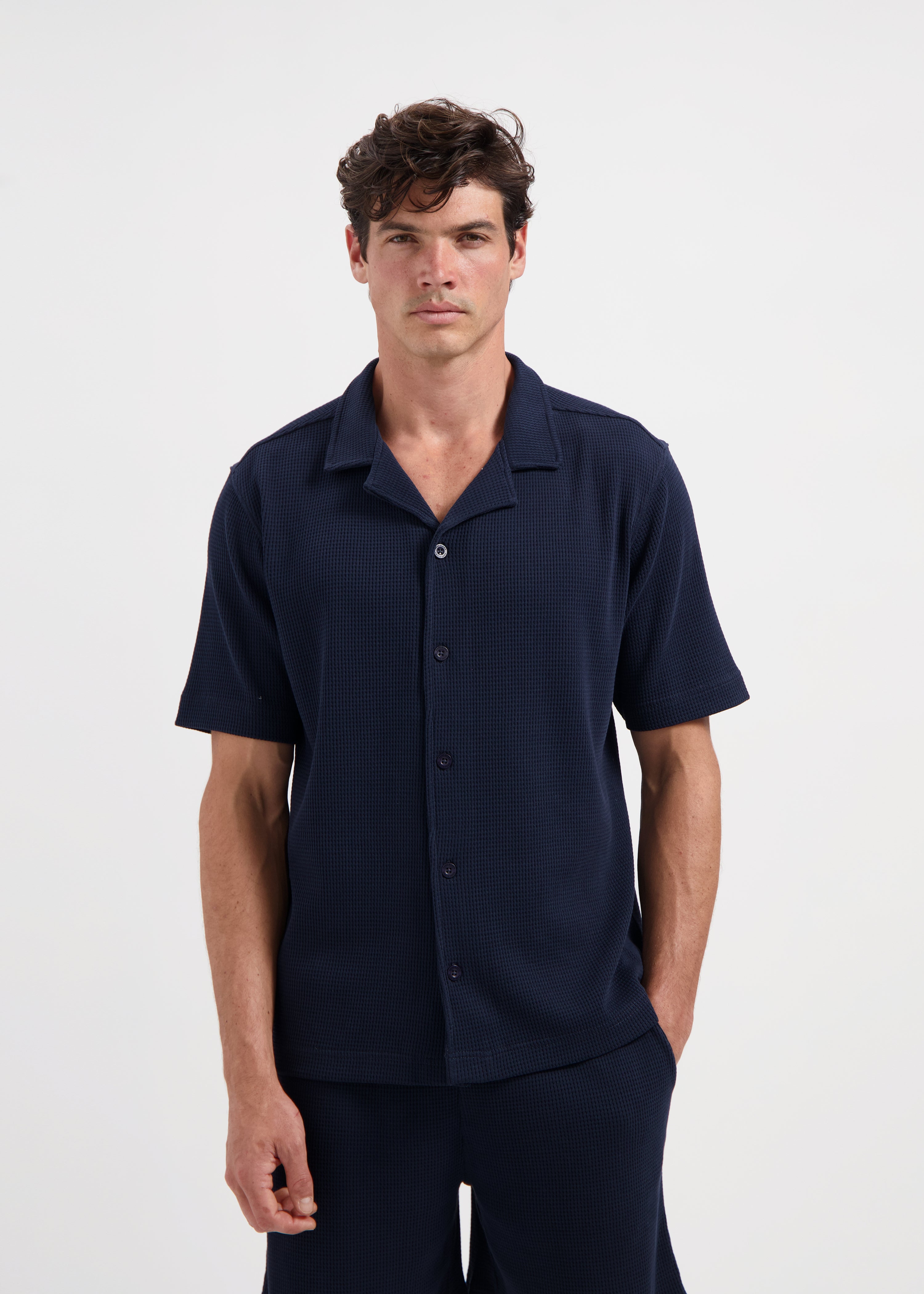 Waffle Shirt - Navy