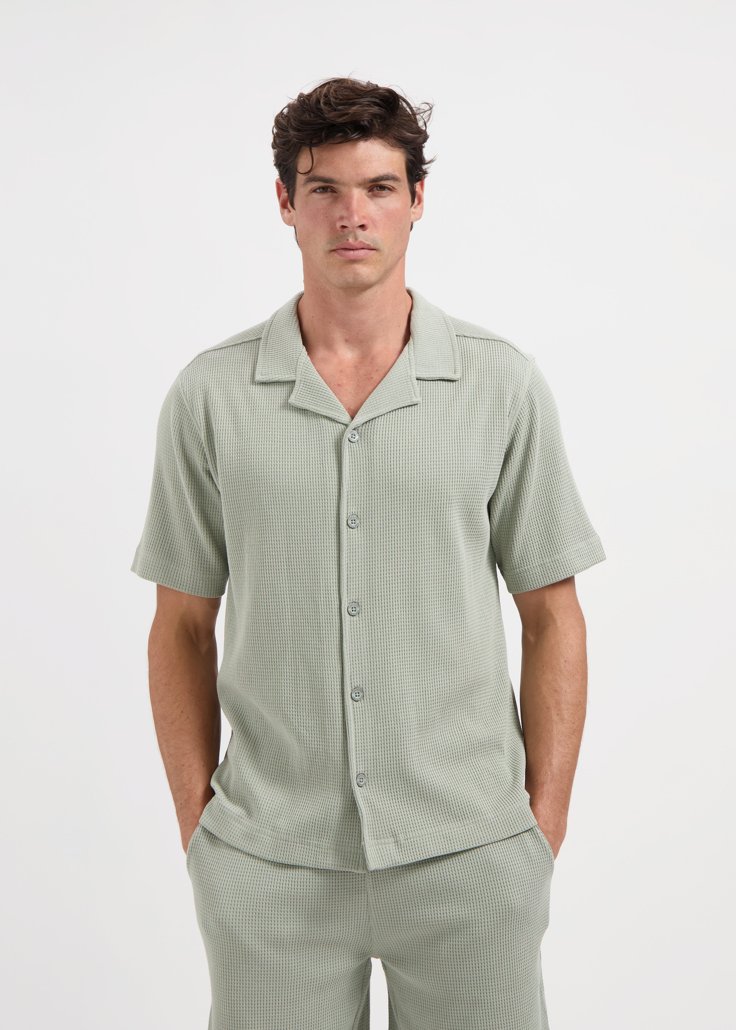 Waffle Shirt - Sage Green