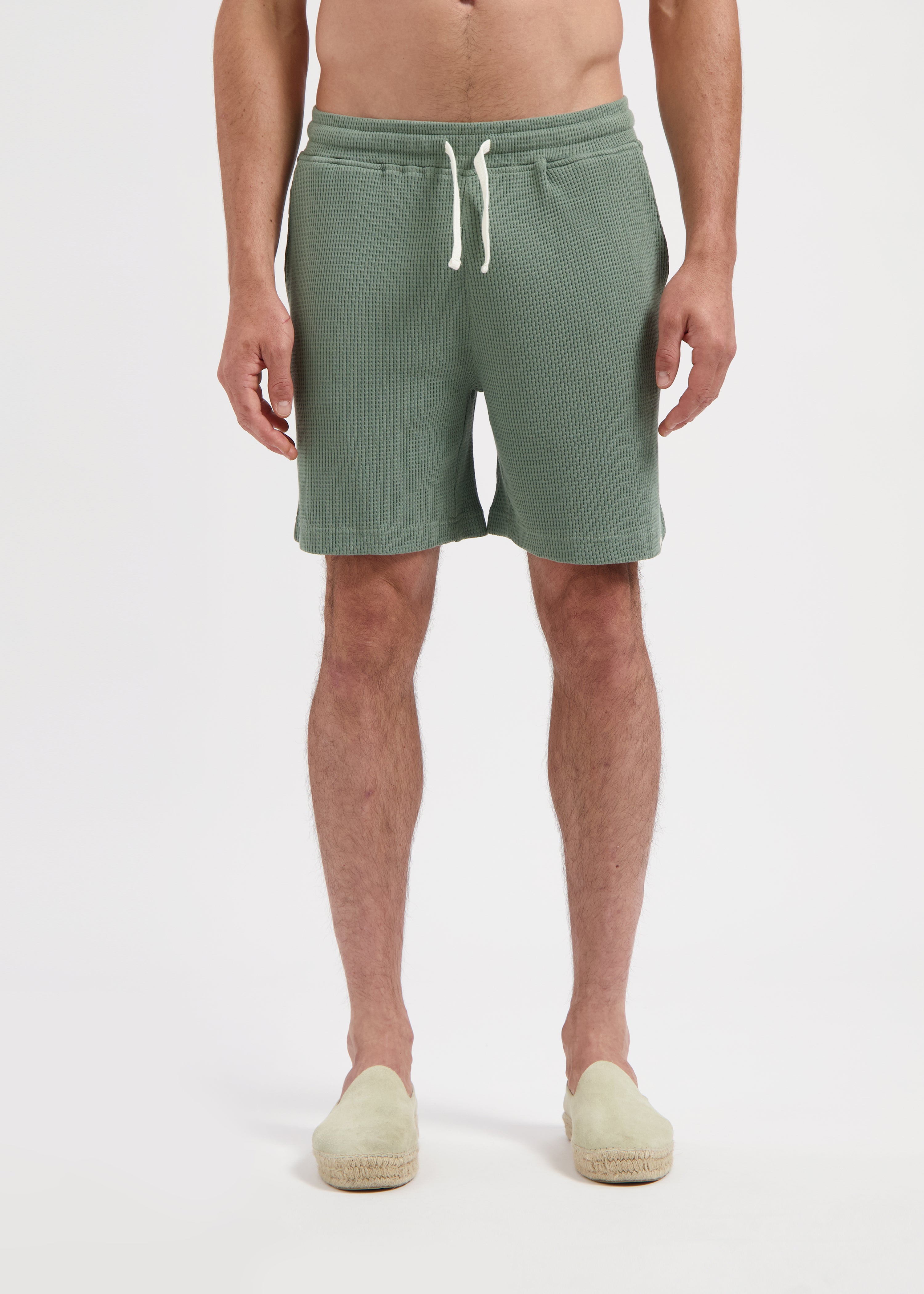 Waffle Short- Dark Sage Green