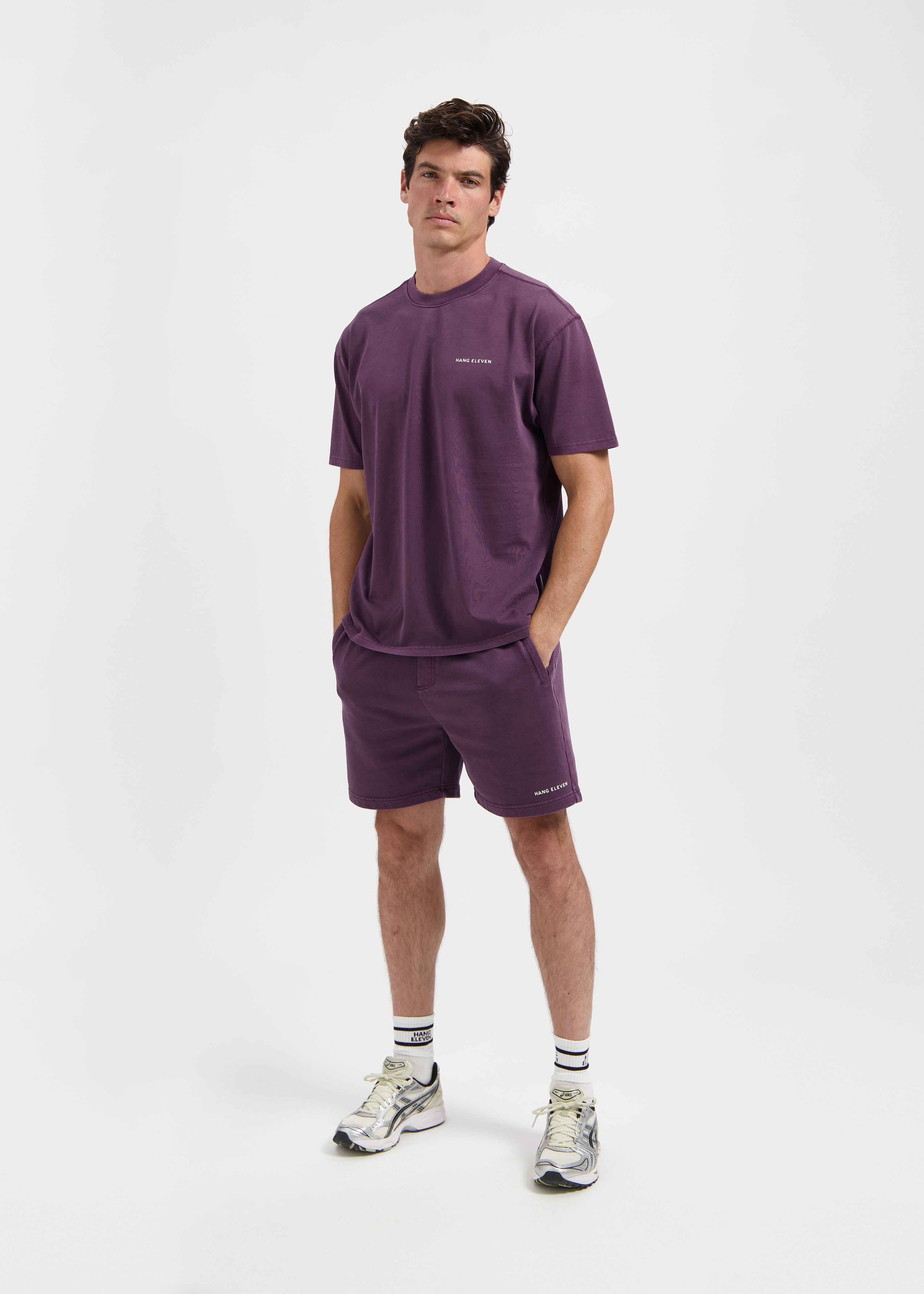 Washed Sweat Short - Dark Purple