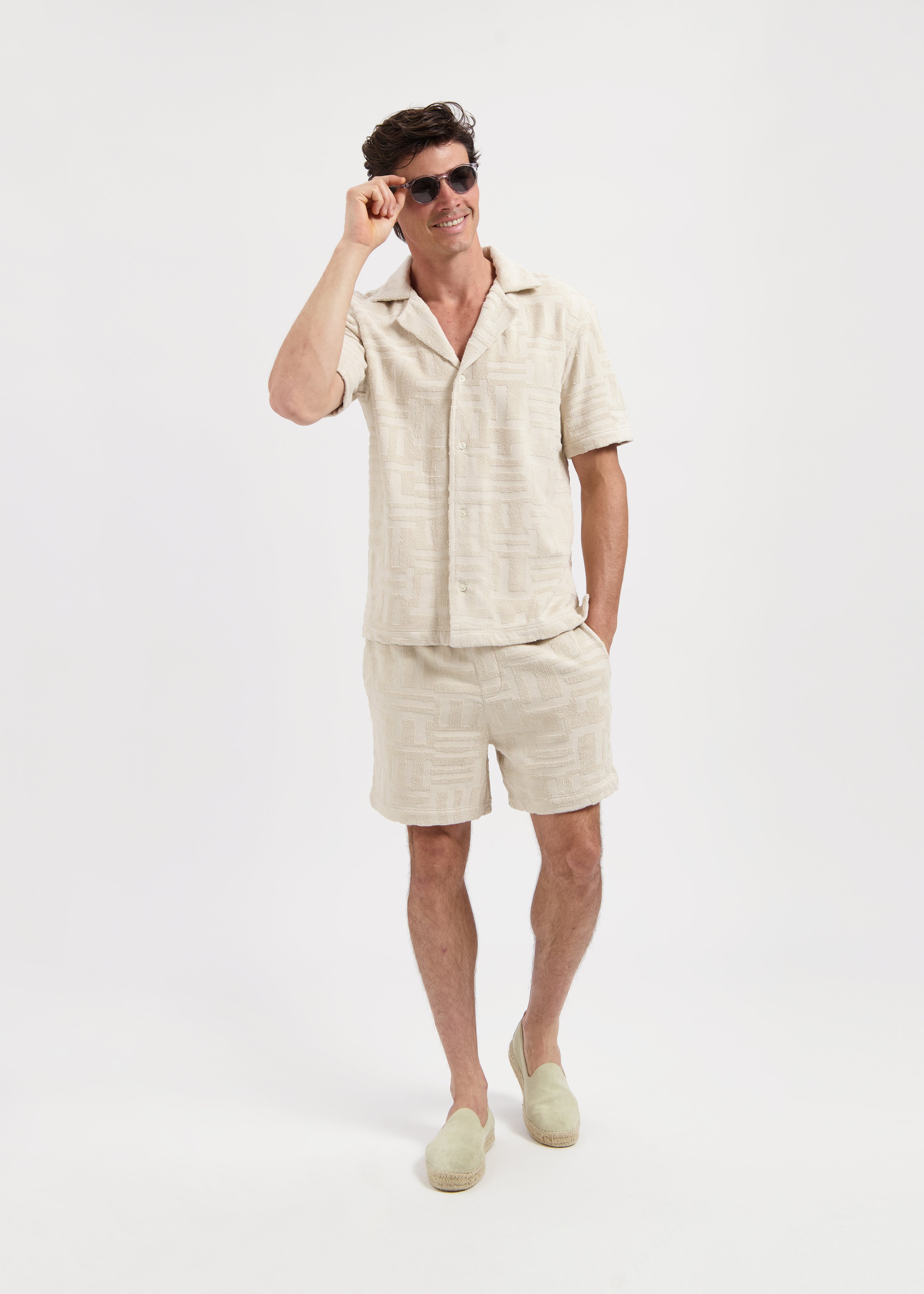 Toweling Jacquard Short - Sand