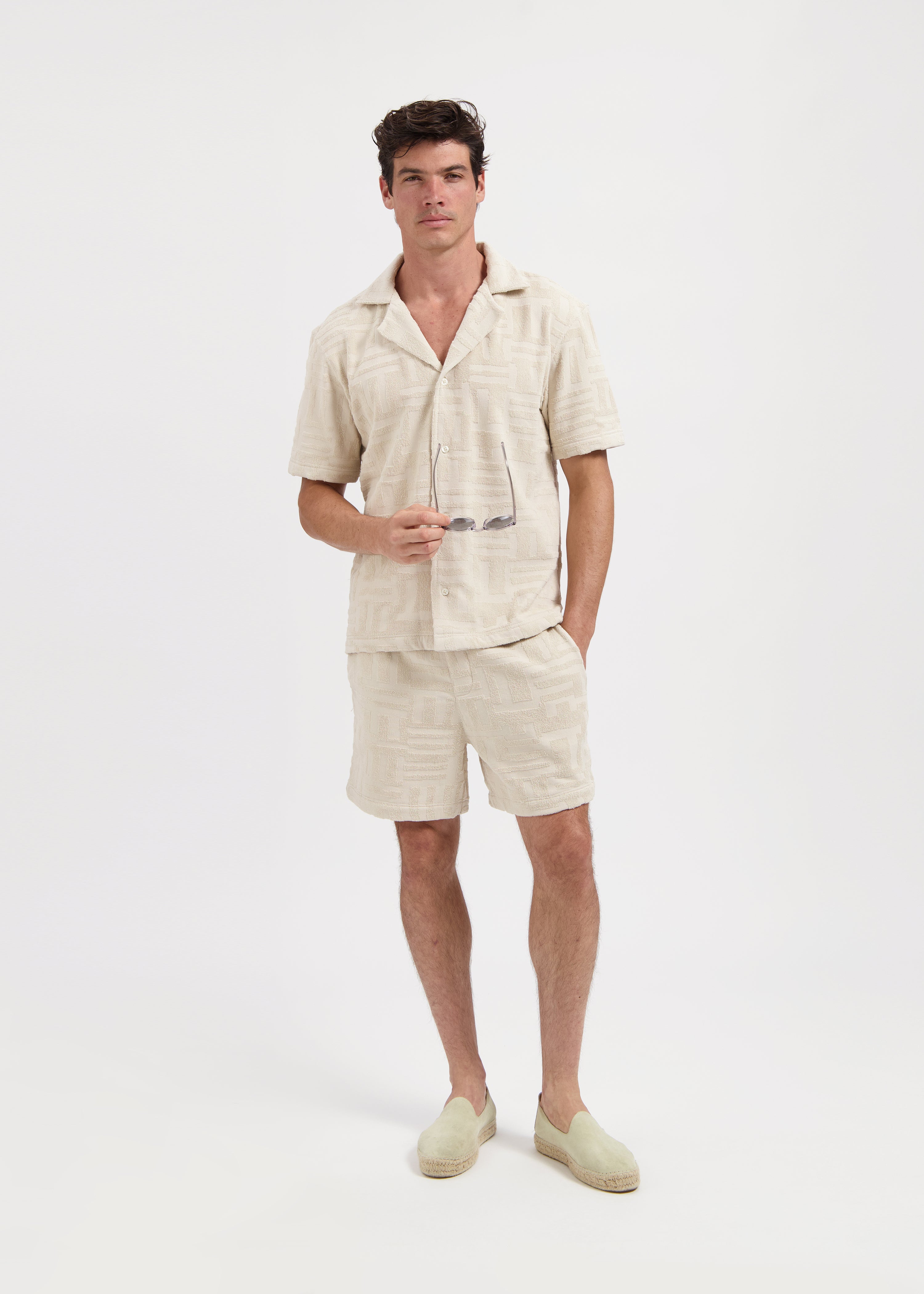 Toweling Jacquard Shirt - Sand