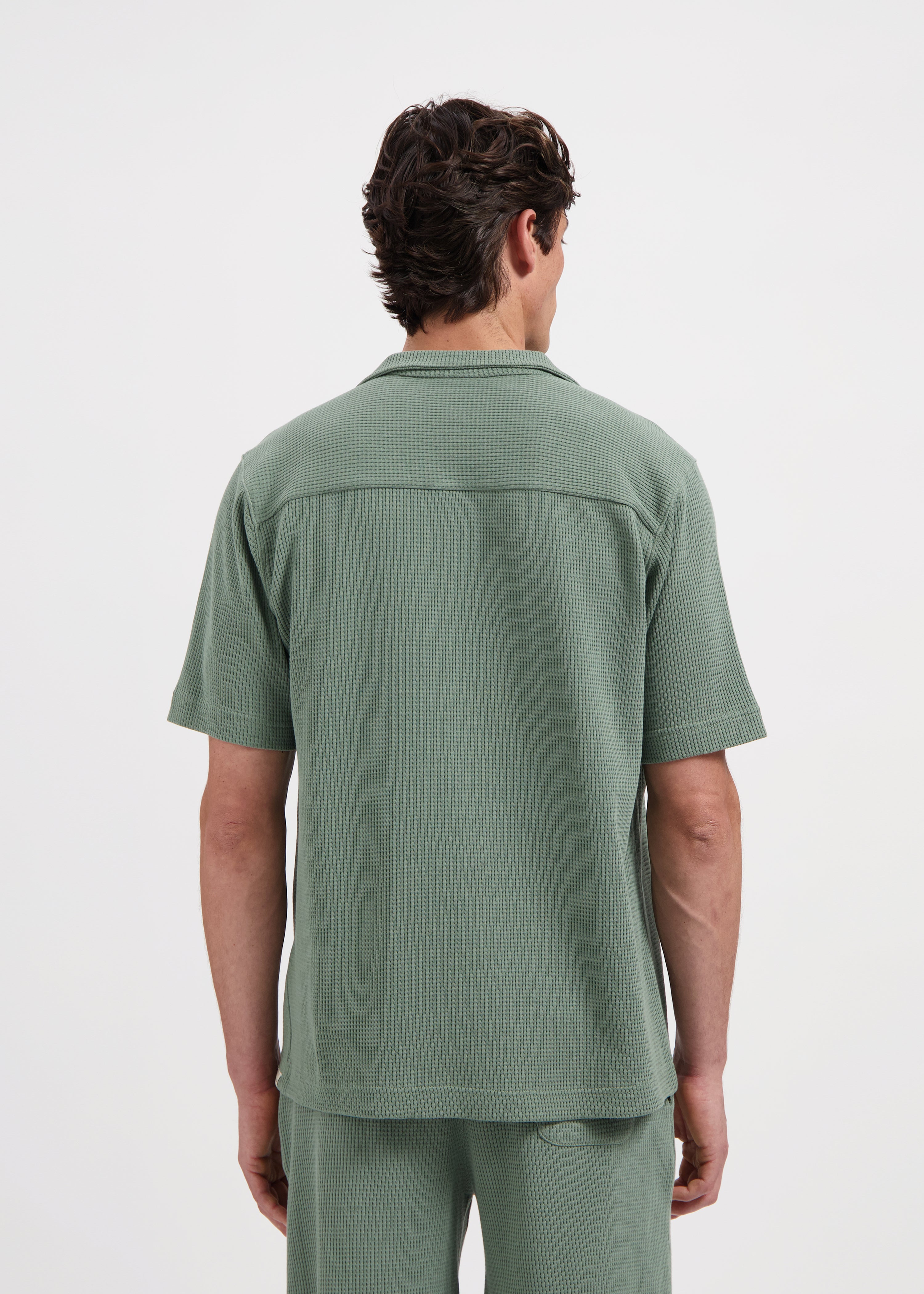 Waffle Shirt- Dark Sage Green